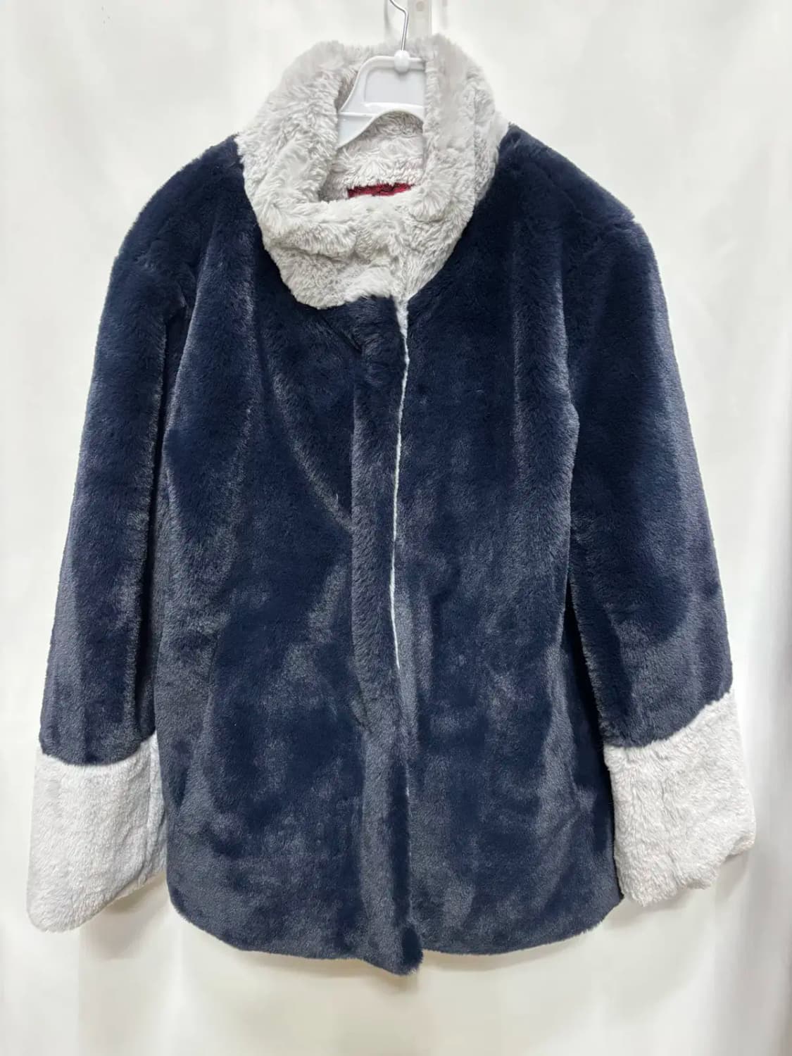 CUSTO 블루 화이트 퍼 반코트 상품이미지1