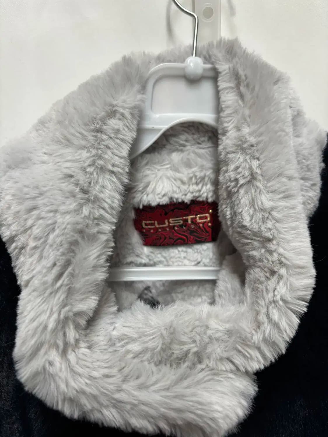 CUSTO 블루 화이트 퍼 반코트 상품이미지2