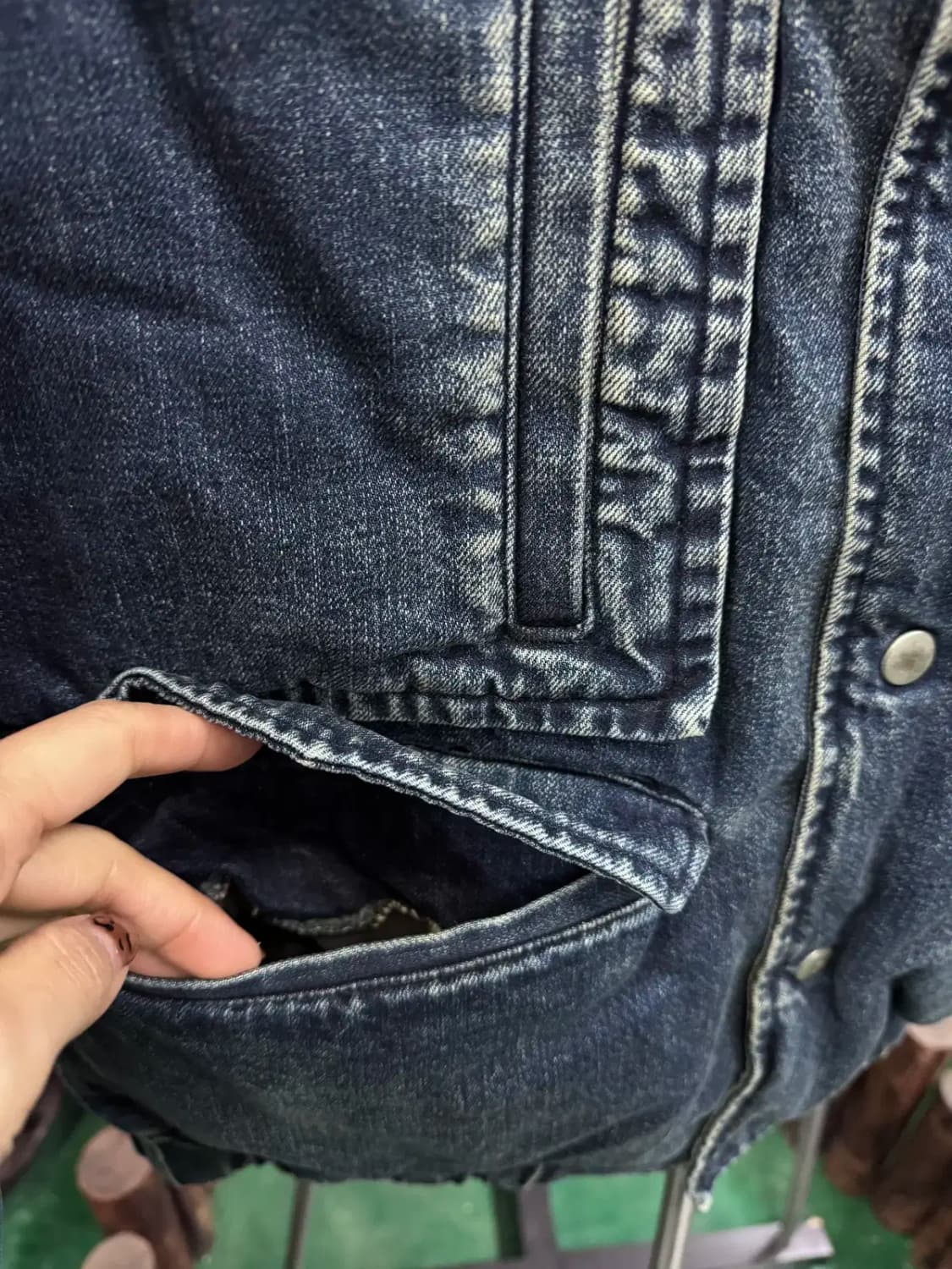 쿠로(KURO) 겨울 데님 다운 재킷 상품이미지3