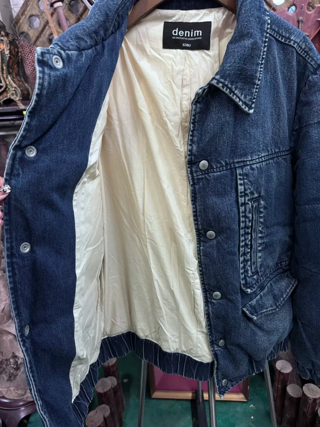 쿠로(KURO) 겨울 데님 다운 재킷 상품이미지4