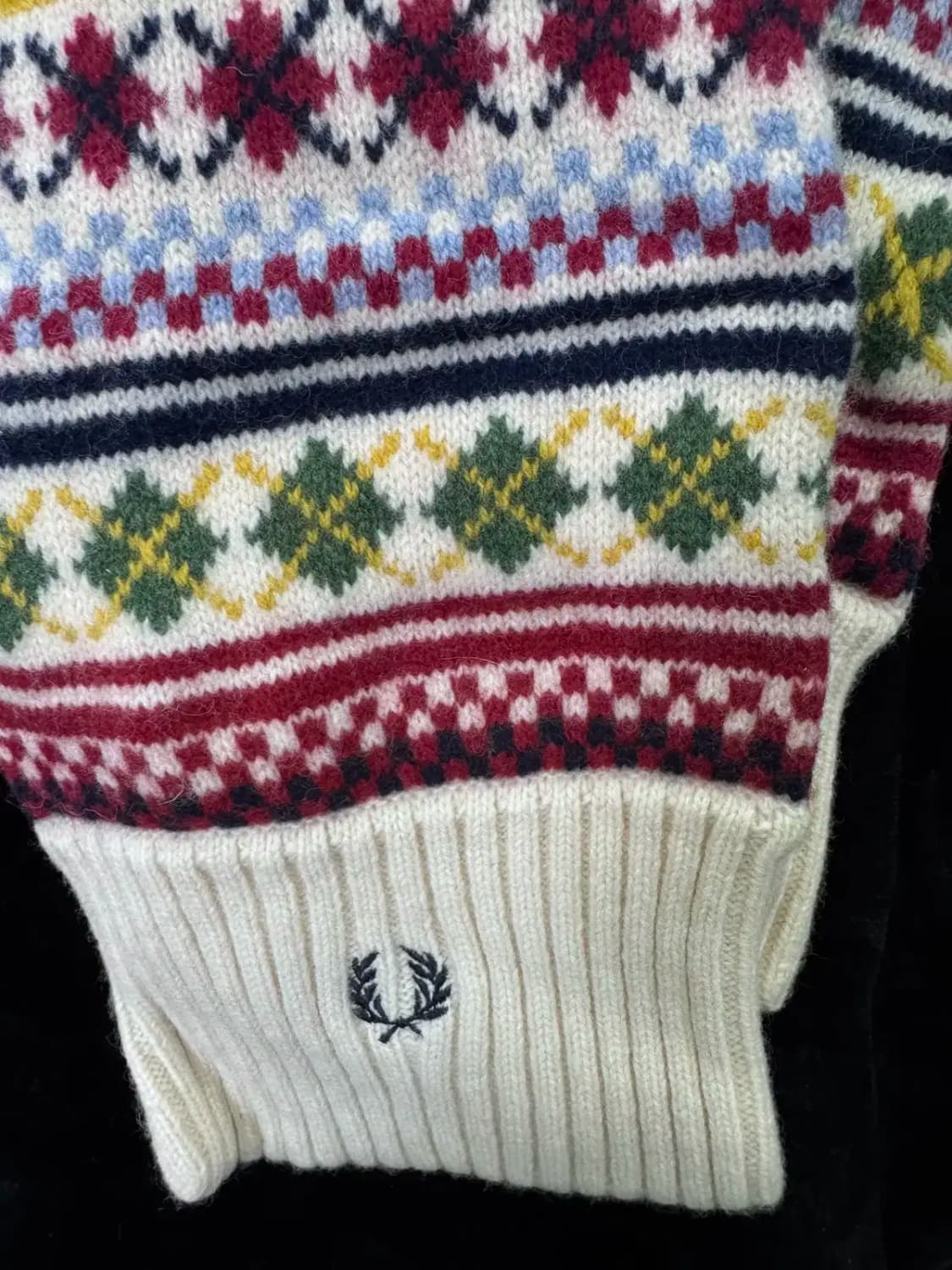 프레드 페리(FRED PERRY)  페어아일 무늬 니트 머플러 상품이미지2