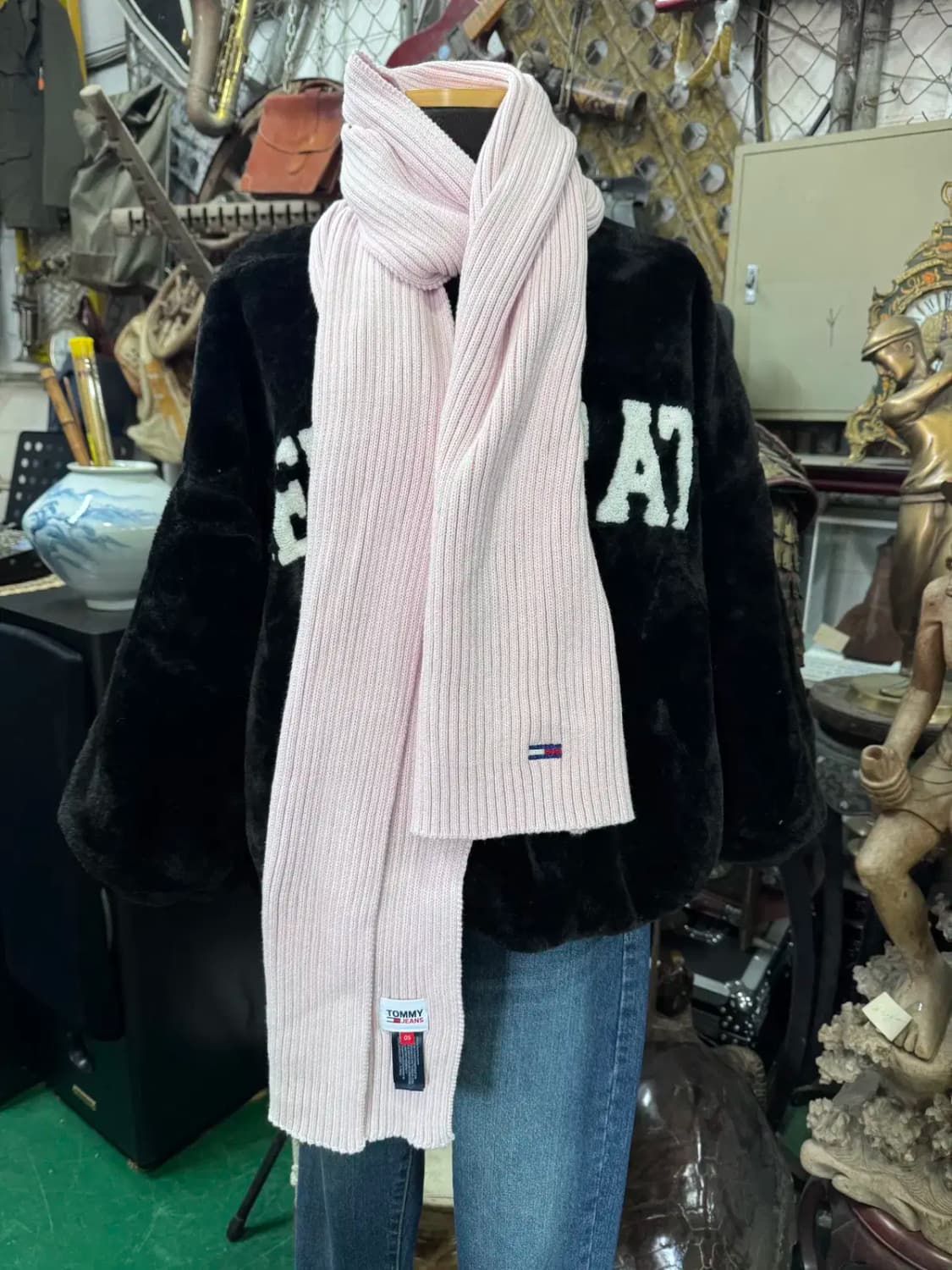 타미힐피거 핑크 니트 목도리 상품이미지2