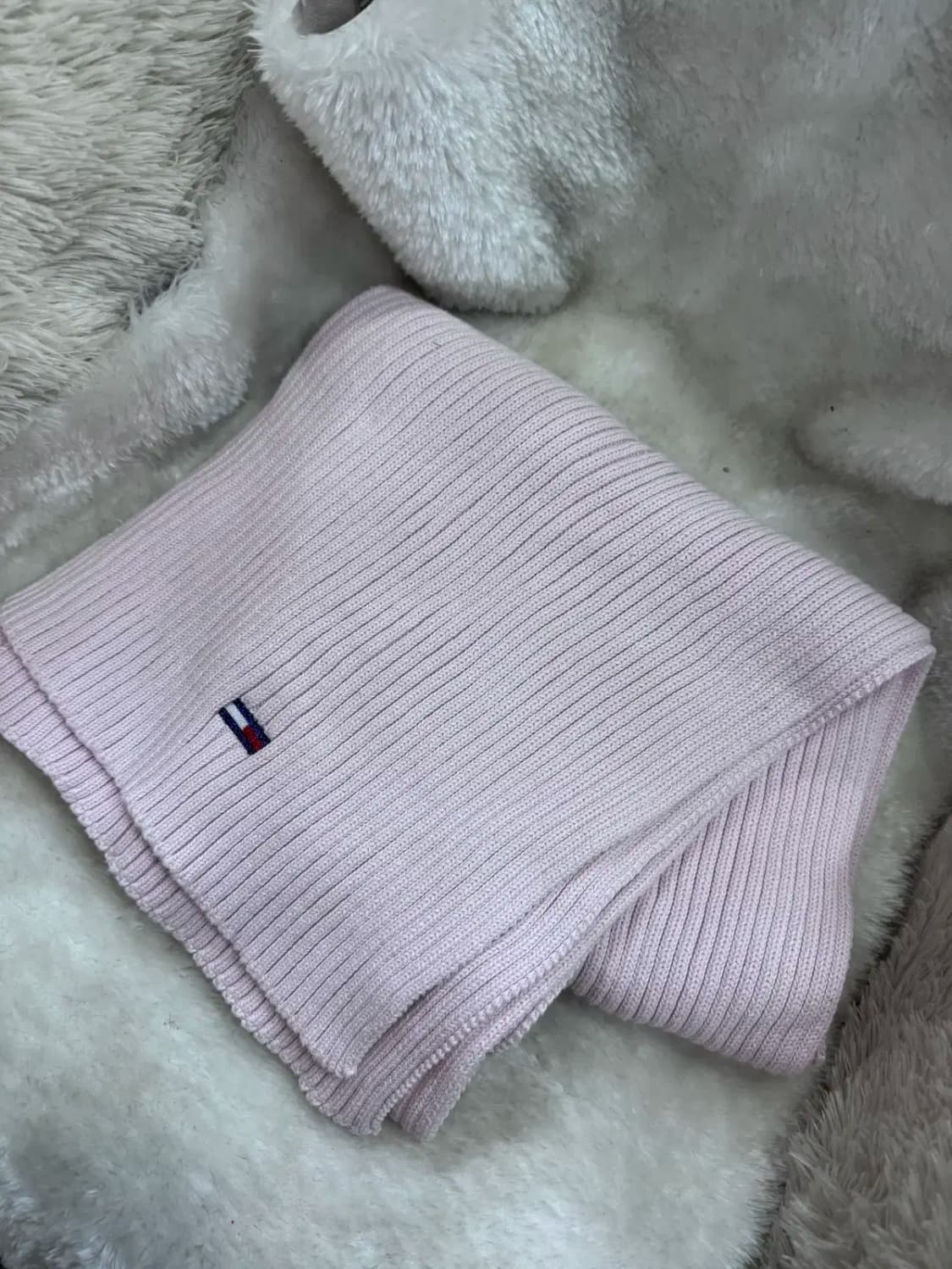 타미힐피거 핑크 니트 목도리 상품이미지3