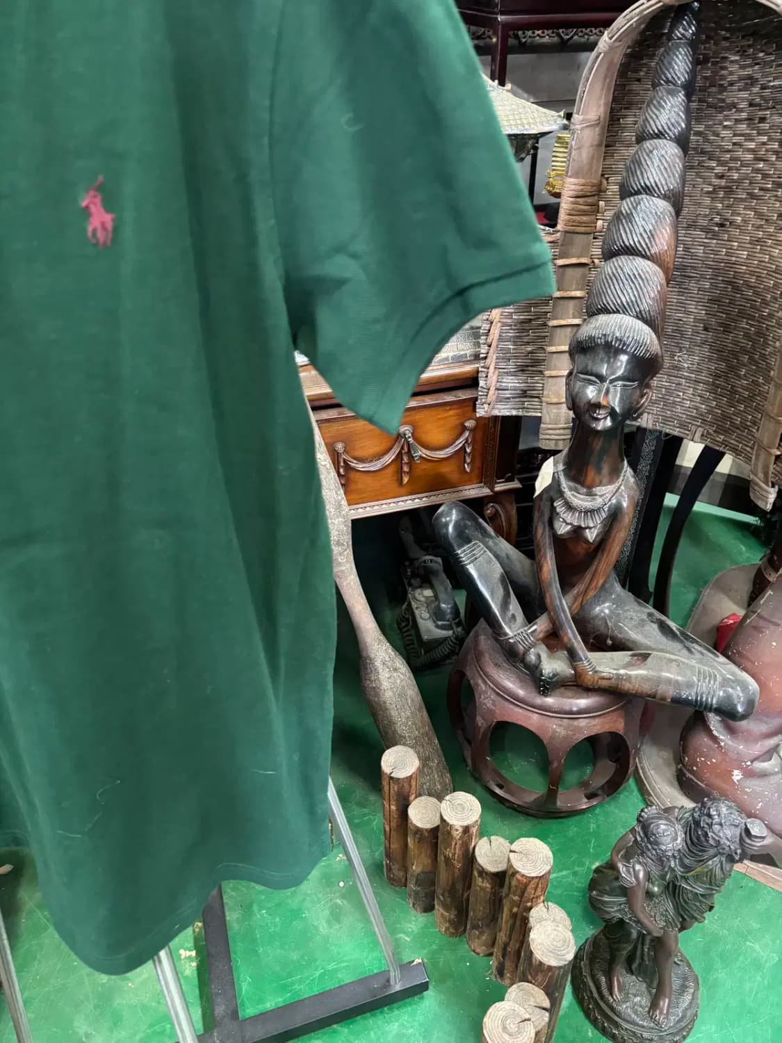 폴로 카라 반필 티셔츠 XL 상품이미지3