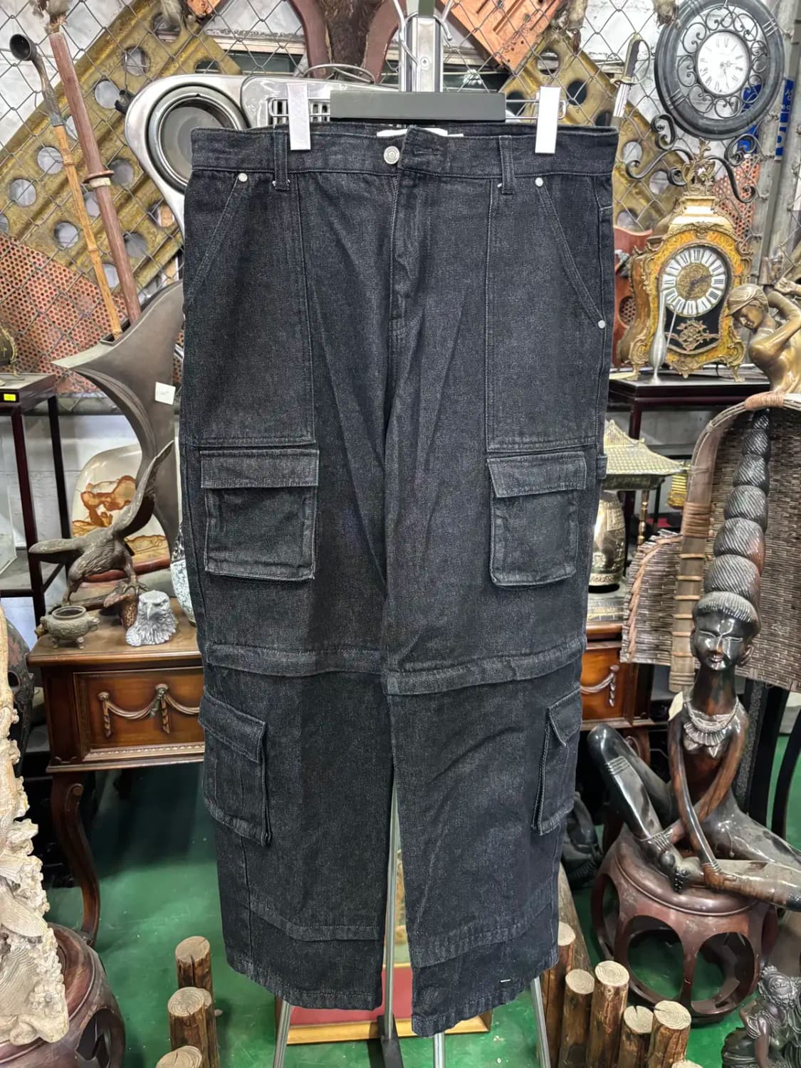 세컨모놀로그 포켓 포인트 블랙 데님 진 청바지 34인치 상품이미지1