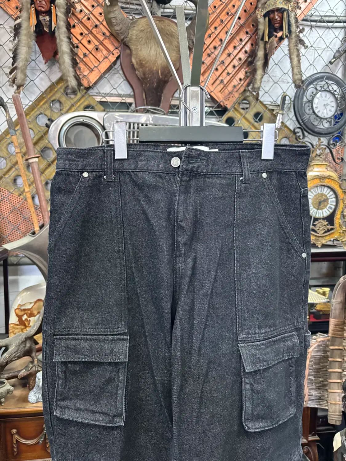 세컨모놀로그 포켓 포인트 블랙 데님 진 청바지 34인치 상품이미지2