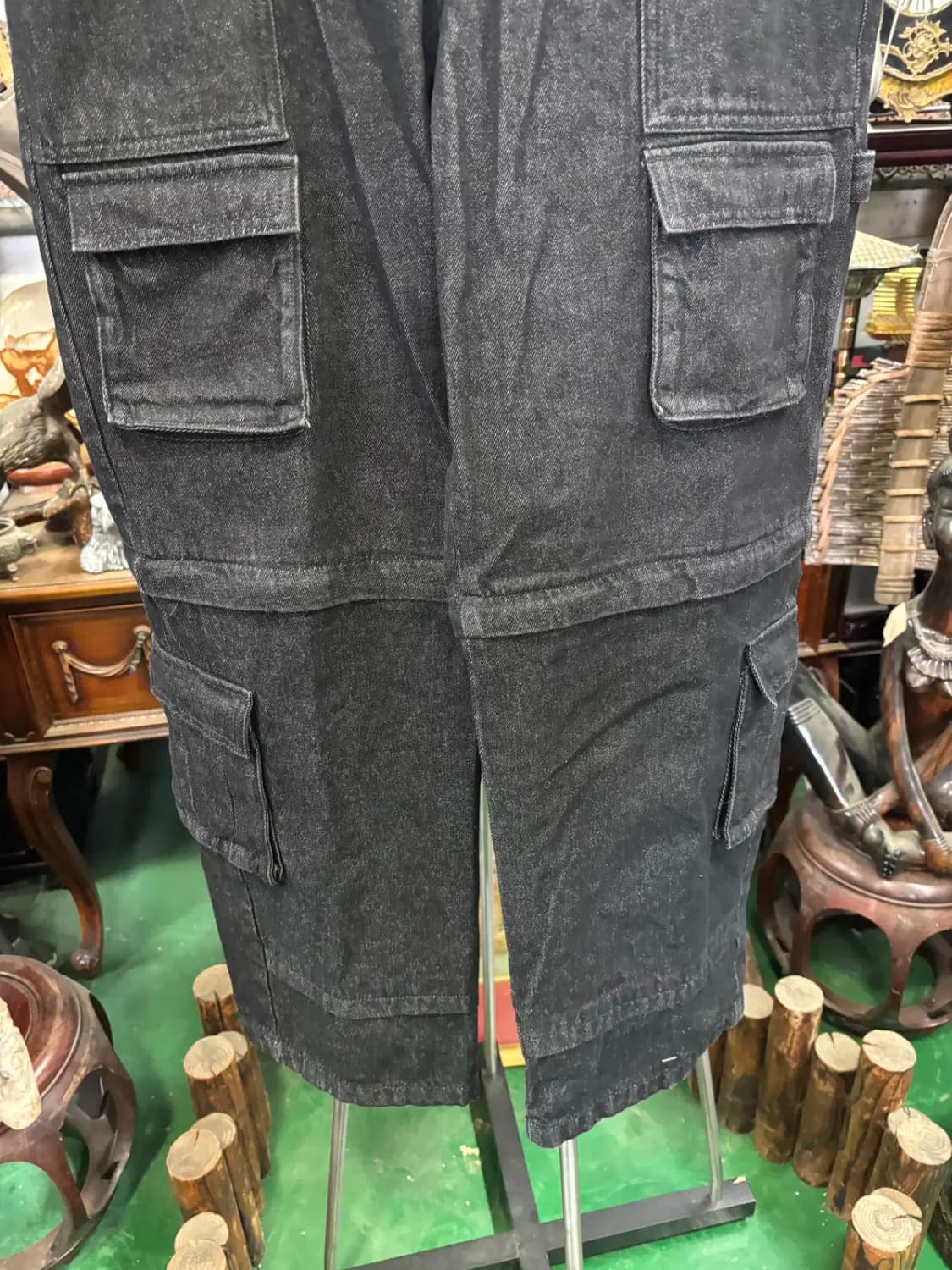 세컨모놀로그 포켓 포인트 블랙 데님 진 청바지 34인치 상품이미지3