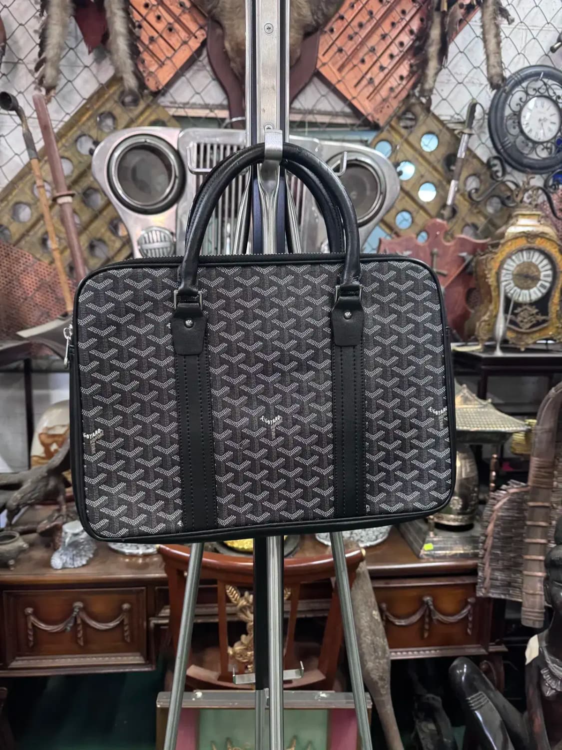 고야드(Goyard) 캔버스 소재 블랙 비즈니스 백(지갑포함) 상품이미지3