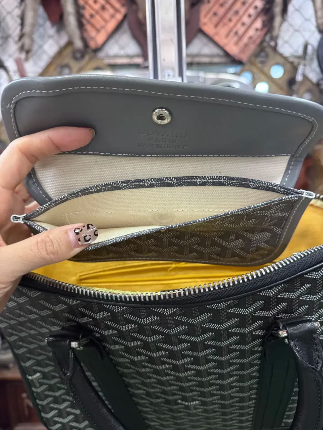 고야드(Goyard) 캔버스 소재 블랙 비즈니스 백(지갑포함) 상품이미지5