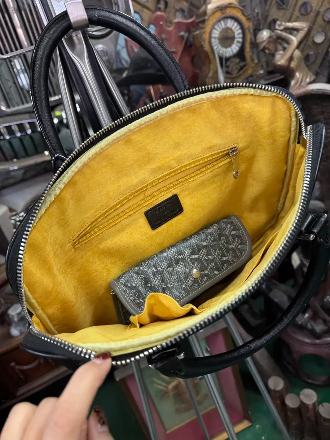 고야드(Goyard) 캔버스 소재 블랙 비즈니스 백(지갑포함) 상품이미지6