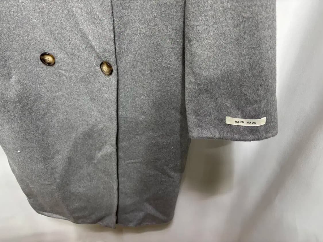 핸드메이드 더블 버튼 그레이 롱 코트 상품이미지3