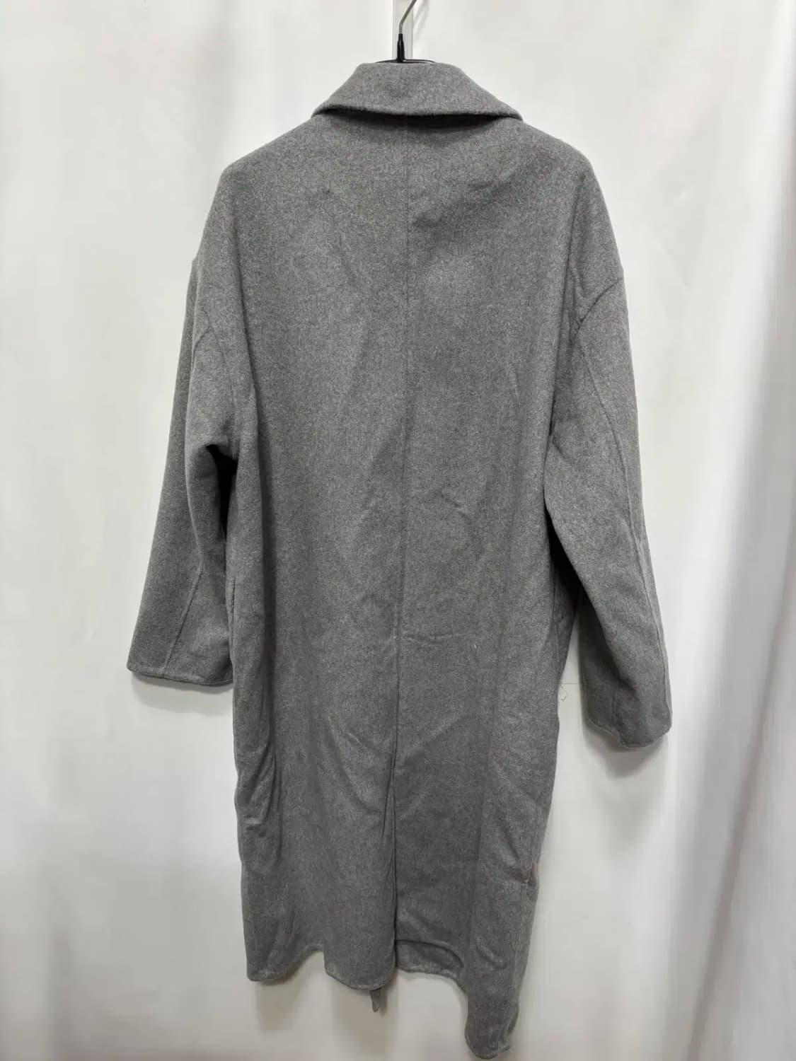 핸드메이드 더블 버튼 그레이 롱 코트 상품이미지4