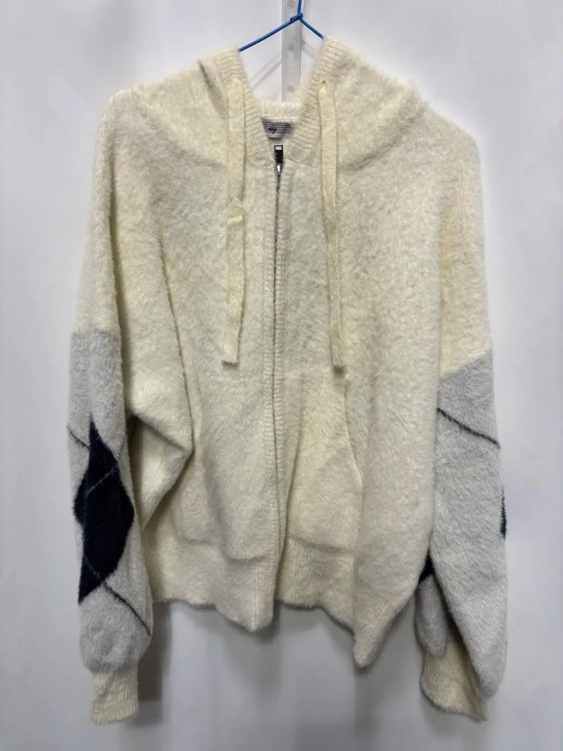 컬러링 후드 니트 집업 상품이미지1