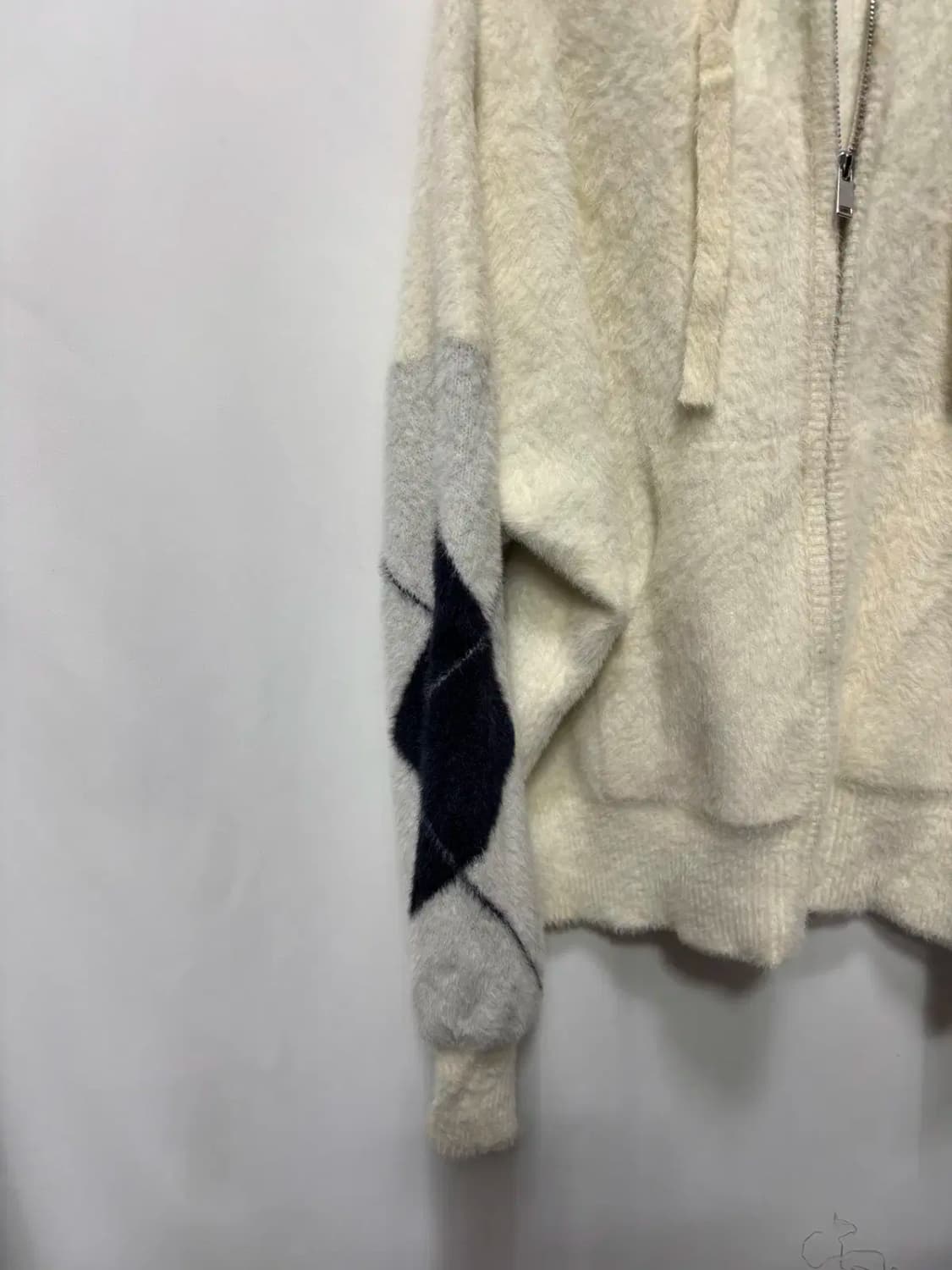 컬러링 후드 니트 집업 상품이미지3