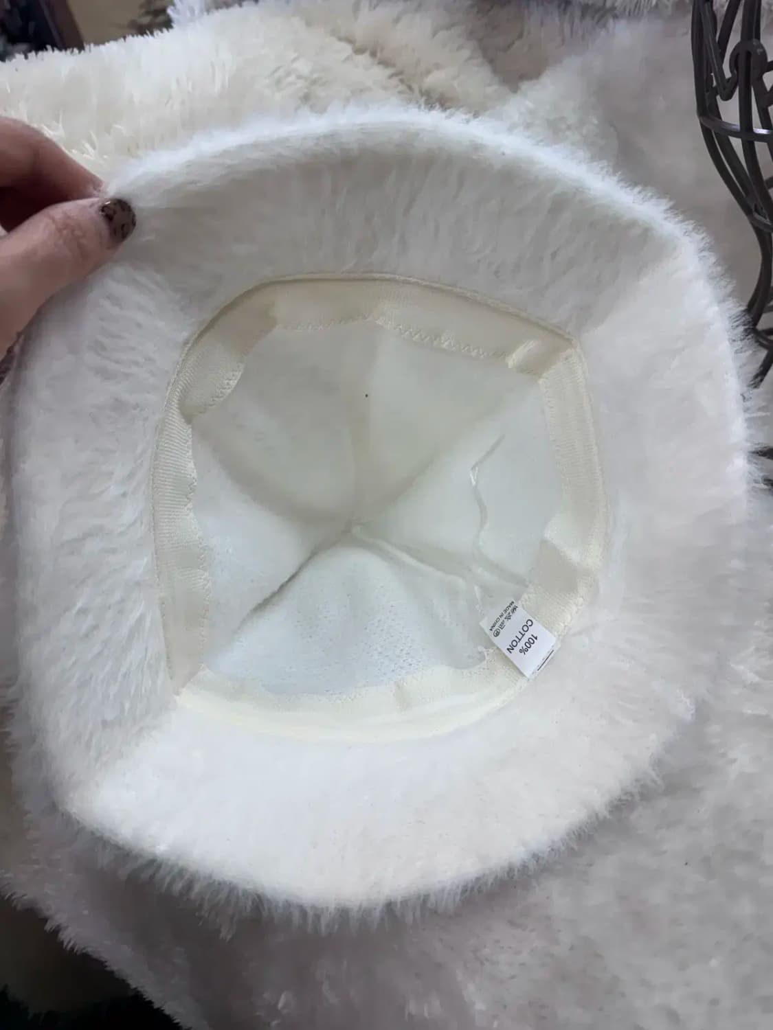 화이트 벙거지 털모자 상품이미지3