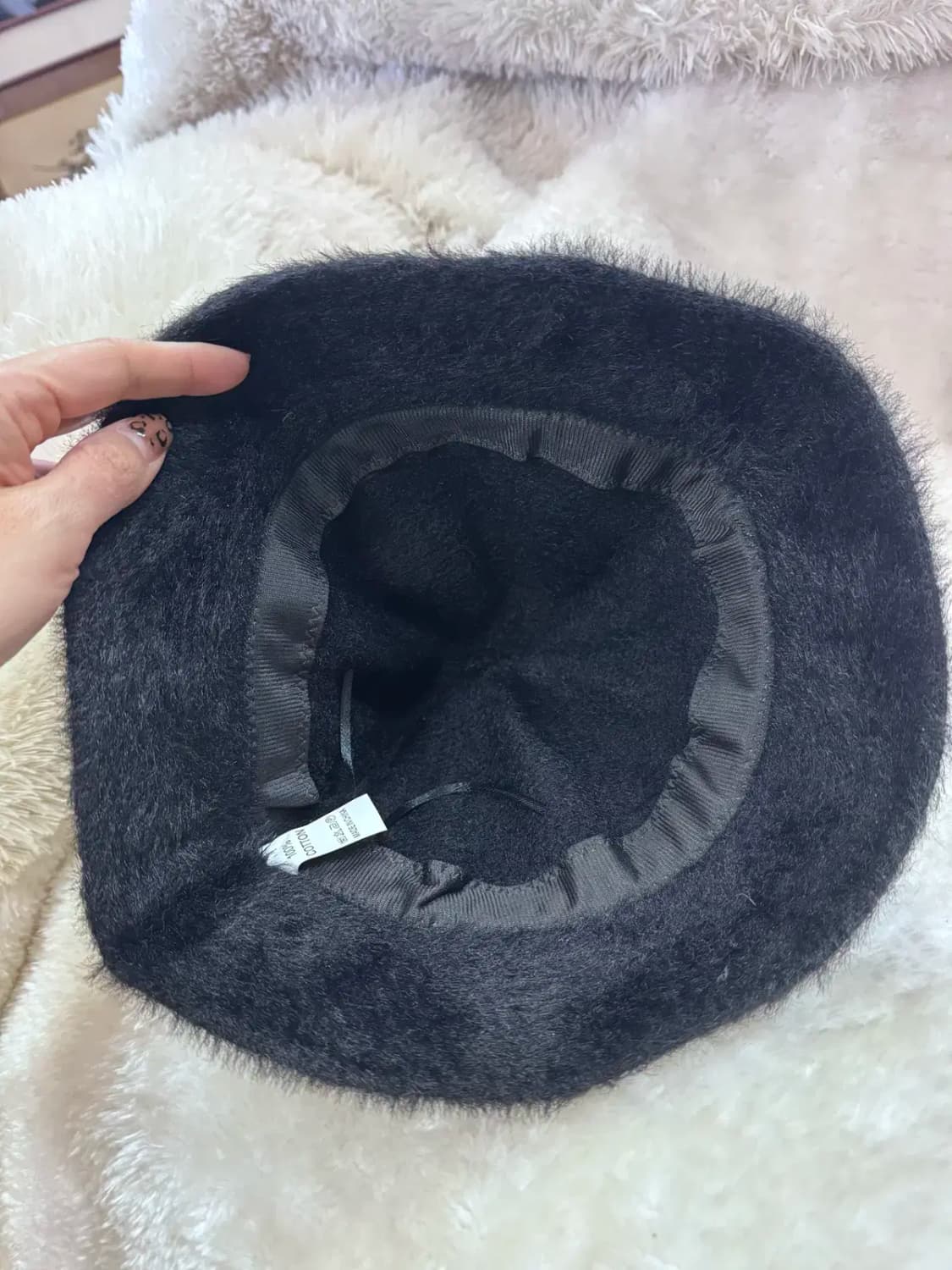 블랙 여성 벙거지 털모자 상품이미지3