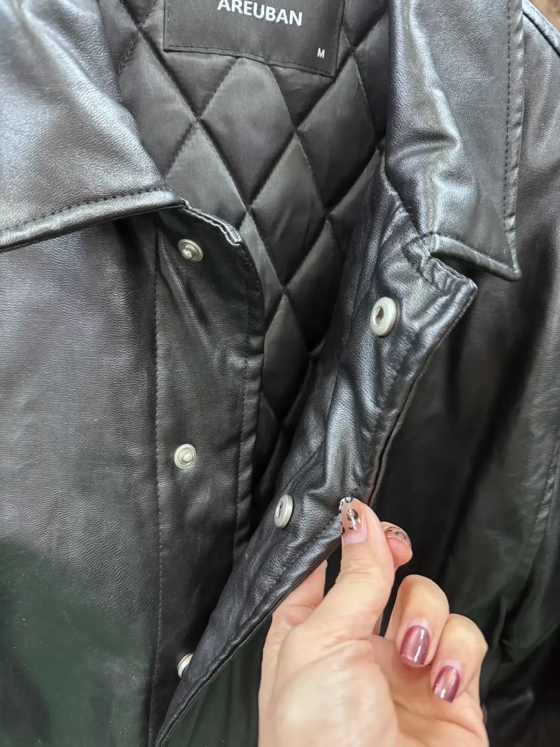 아르반 무신사 인조 오버 블랙 가죽자켓 상품이미지2