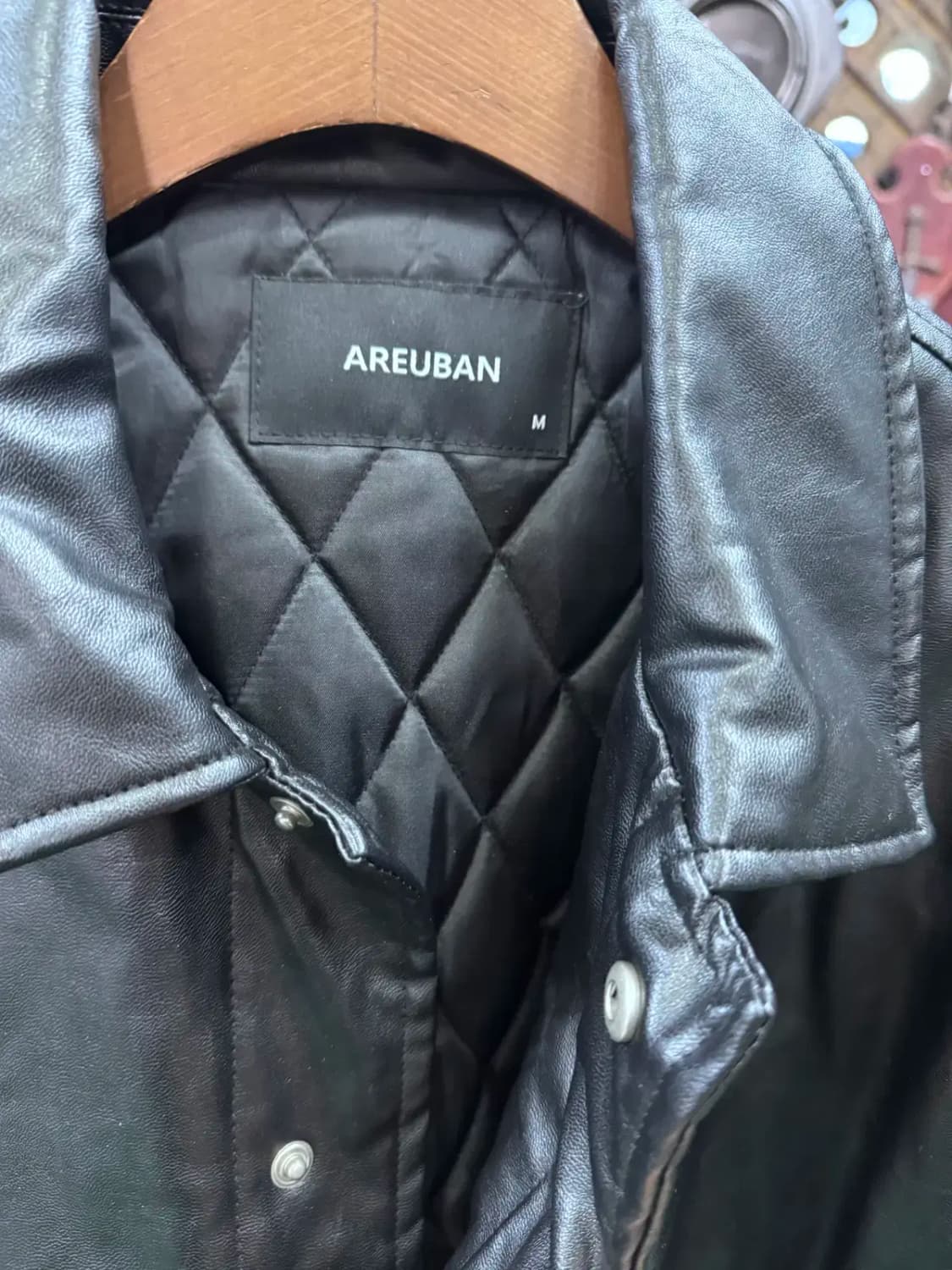 아르반 무신사 인조 오버 블랙 가죽자켓 상품이미지3