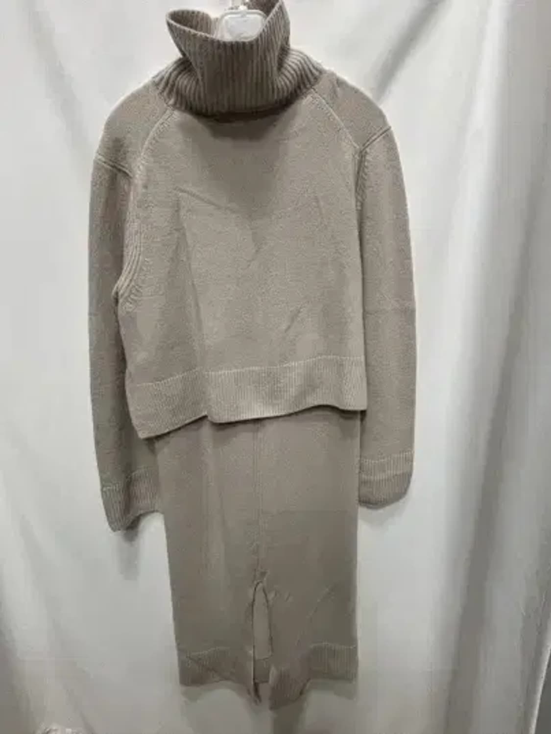 목폴라 레이어드 니트 롱 원피스 상품이미지1