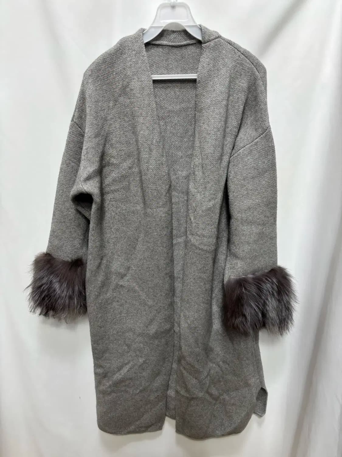 손목 털 포인트 롱 니트 가디건 상품이미지1