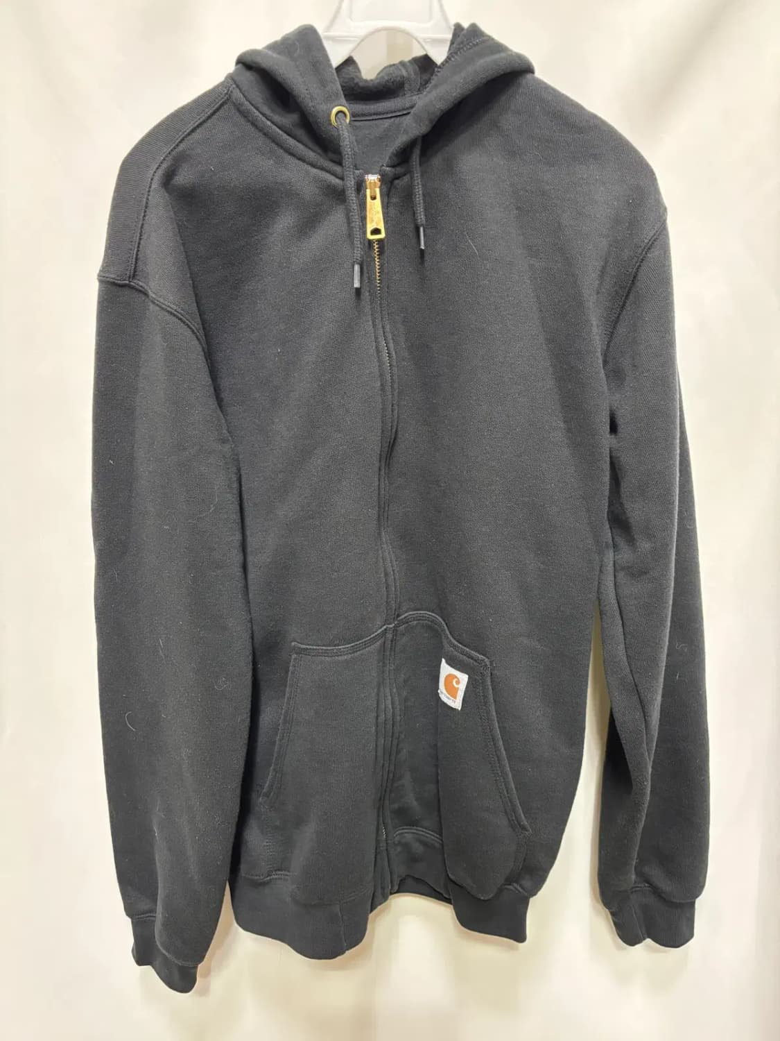 칼하트 레인디펜더 워크웨어 써멀 후드 집업 워싱 블랙 상품이미지1