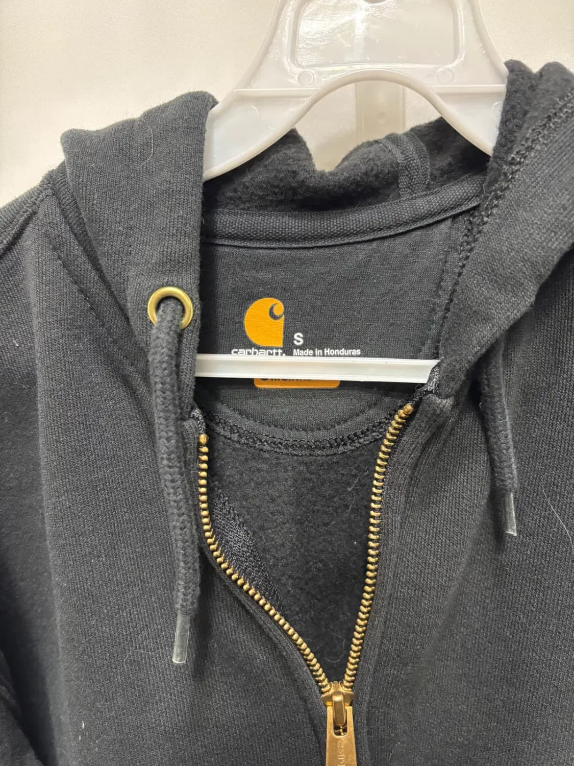 칼하트 레인디펜더 워크웨어 써멀 후드 집업 워싱 블랙 상품이미지2