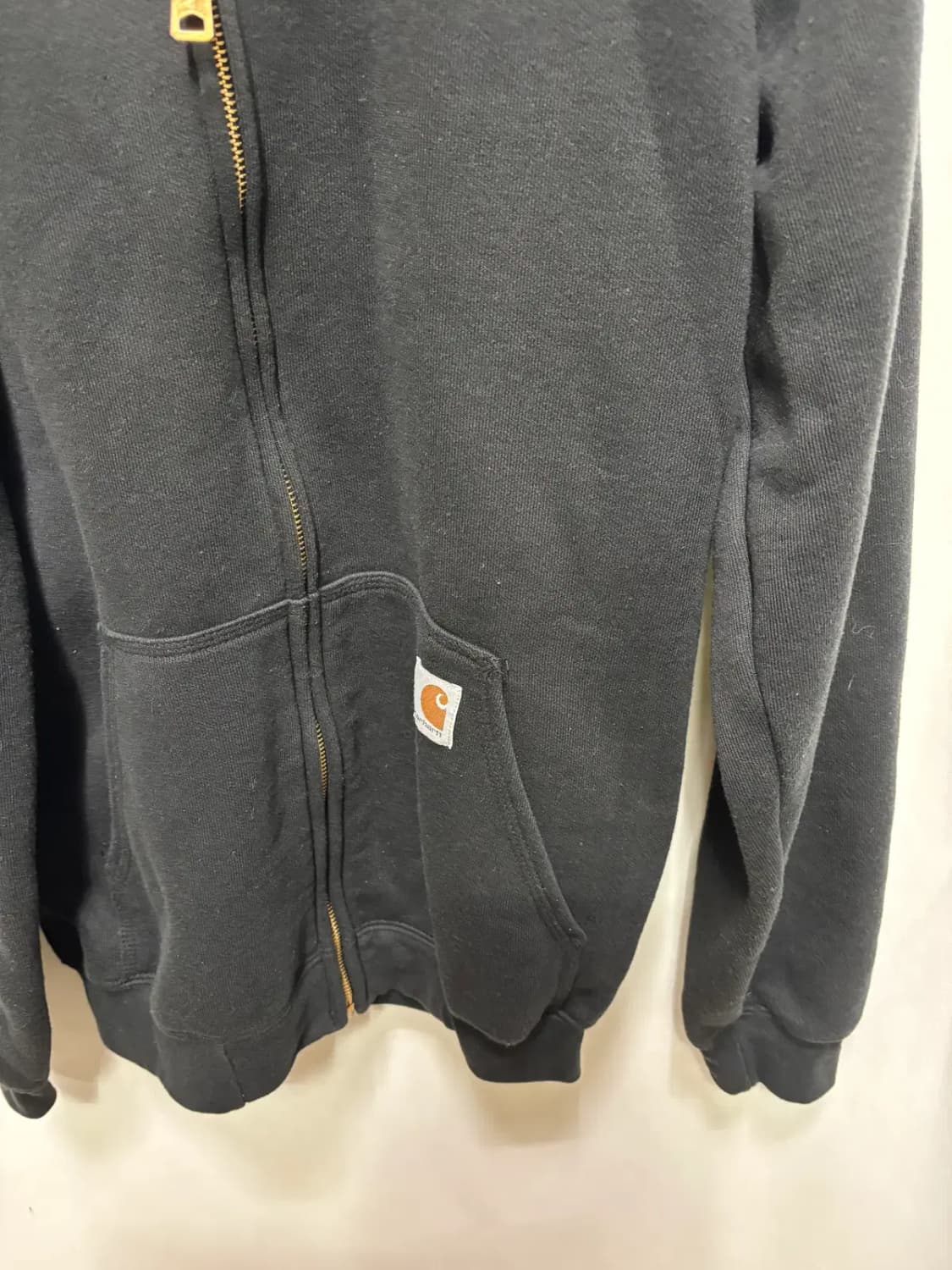 칼하트 레인디펜더 워크웨어 써멀 후드 집업 워싱 블랙 상품이미지3