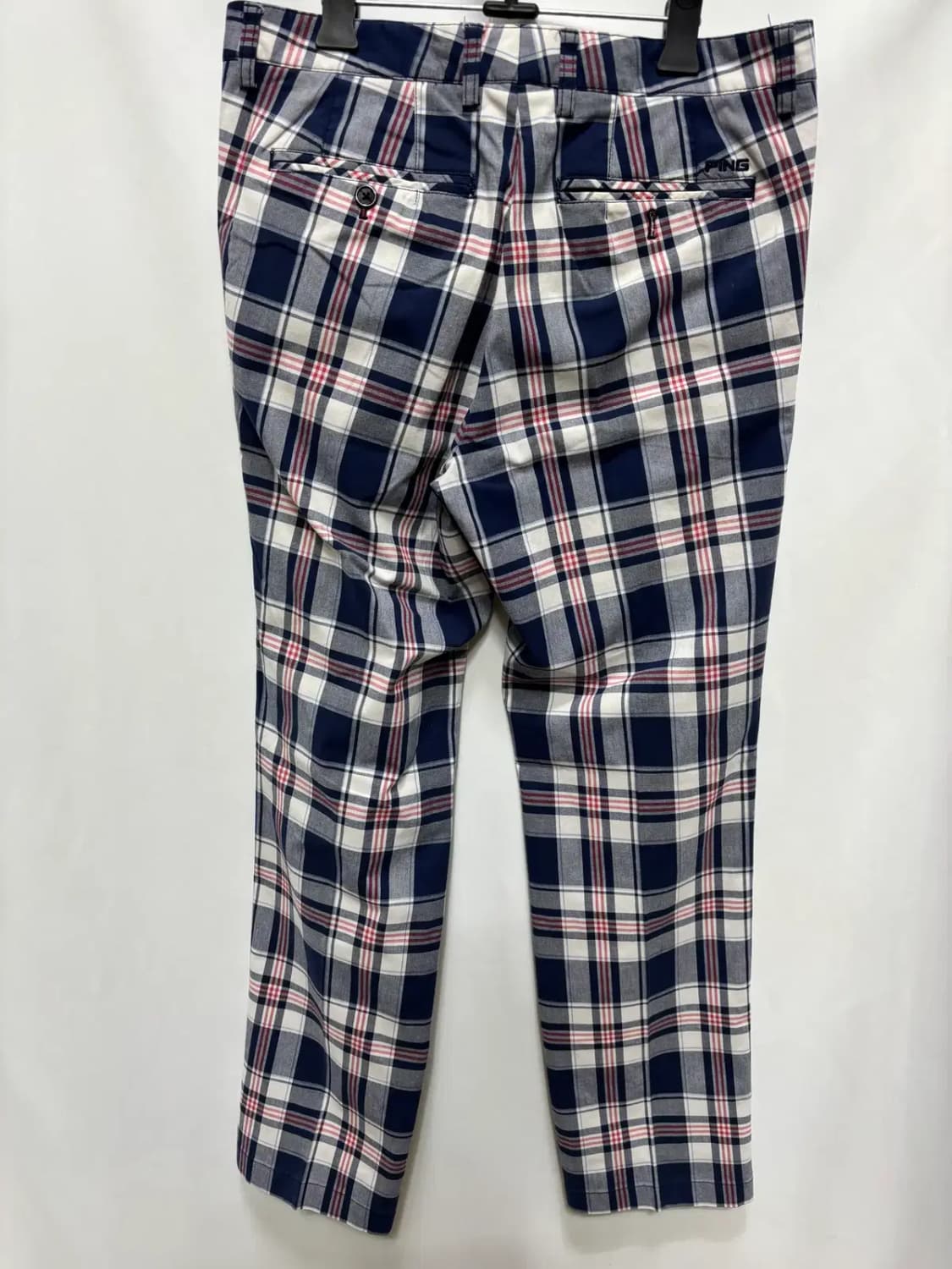 핑 체크무늬 바지 면 팬츠 상품이미지4