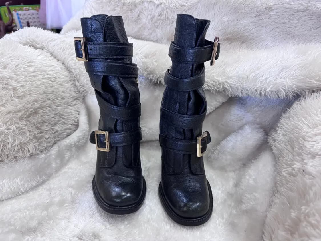 토리버치  스트랩 골드 톤 버클 가죽 부츠 상품이미지2