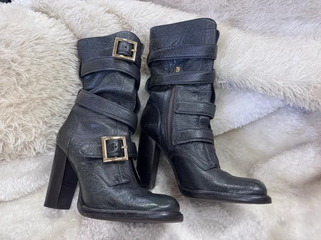 토리버치  스트랩 골드 톤 버클 가죽 부츠 상품이미지4