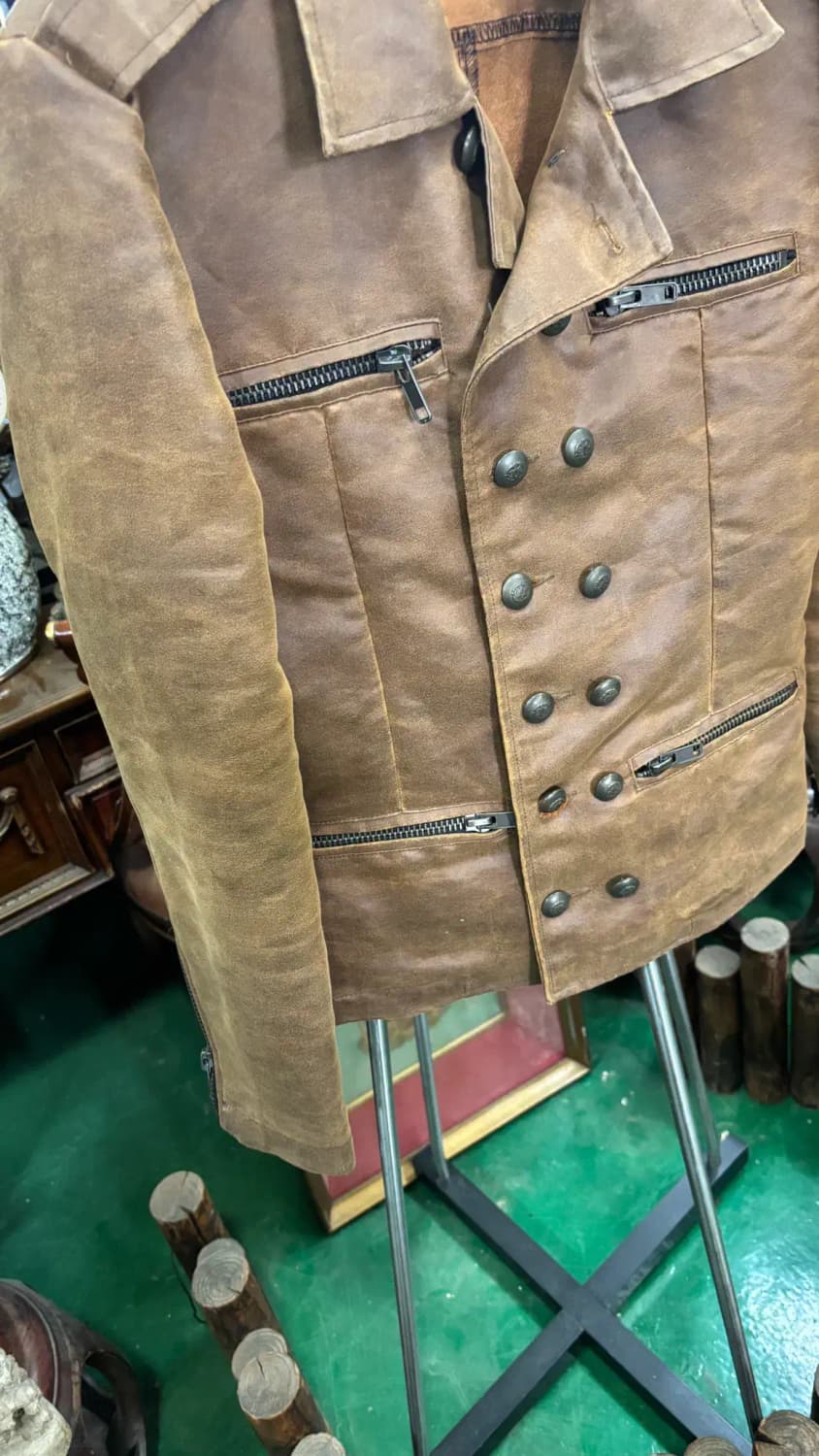 Red line 브라운 스웨이드 더블 버튼 빈티지 자켓 상품이미지3