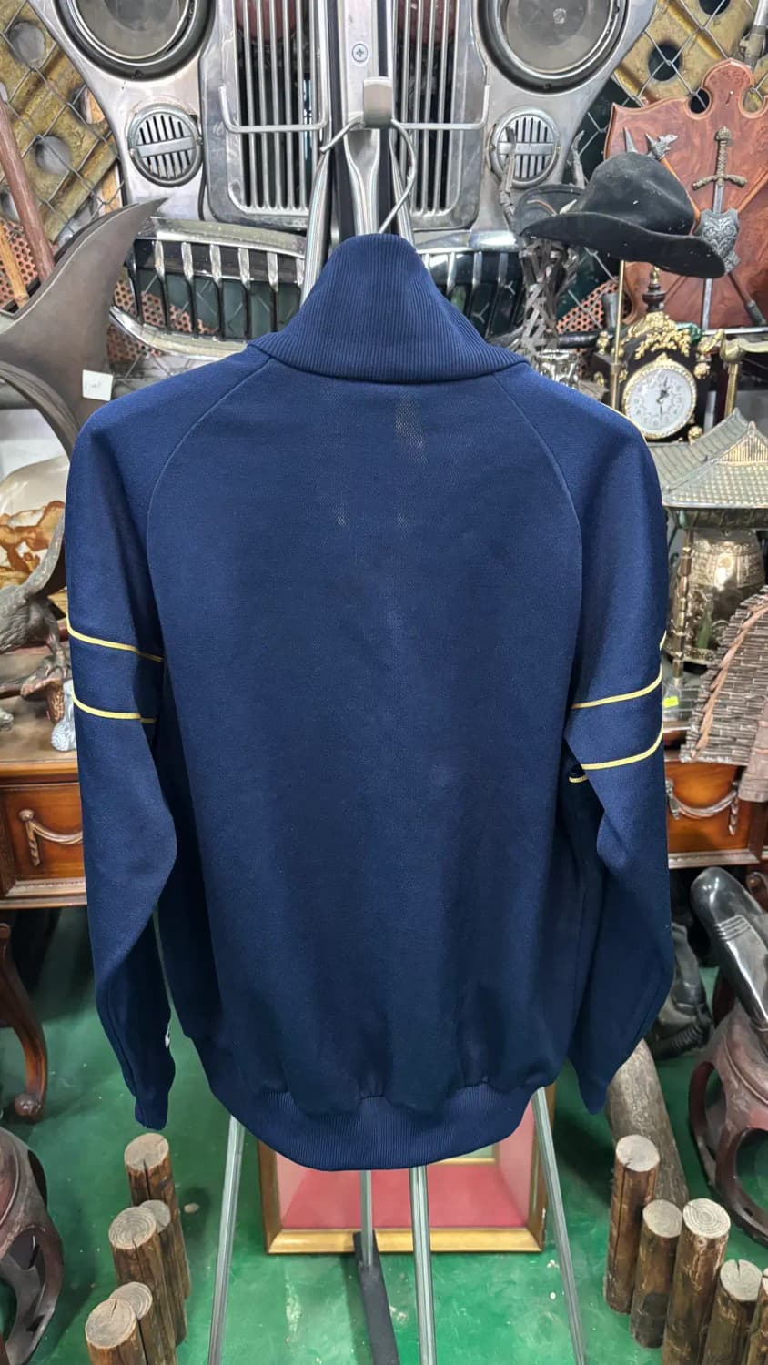 빈티지 아디다스"테크노(TECHNO)" 트랙 네이비 옐로우 스티치 재킷 상품이미지4