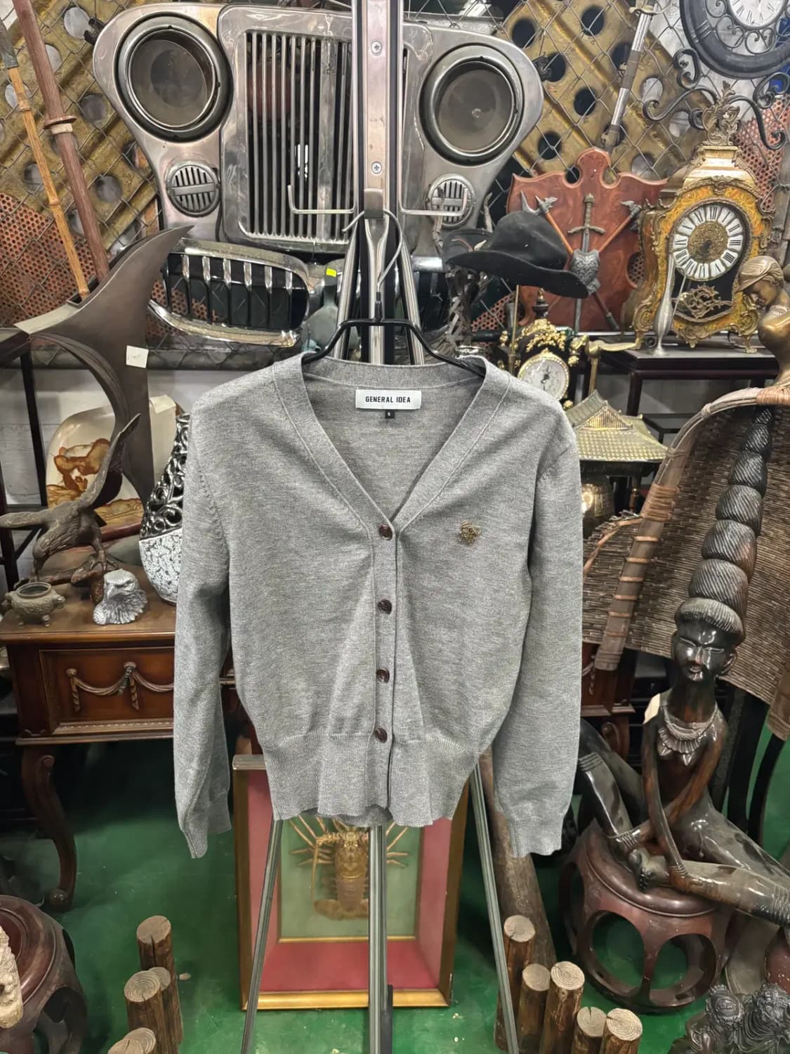 제너럴아이디어(GENERAL IDEA)GNRL 에센셜 그레이 가디건 S 상품이미지1