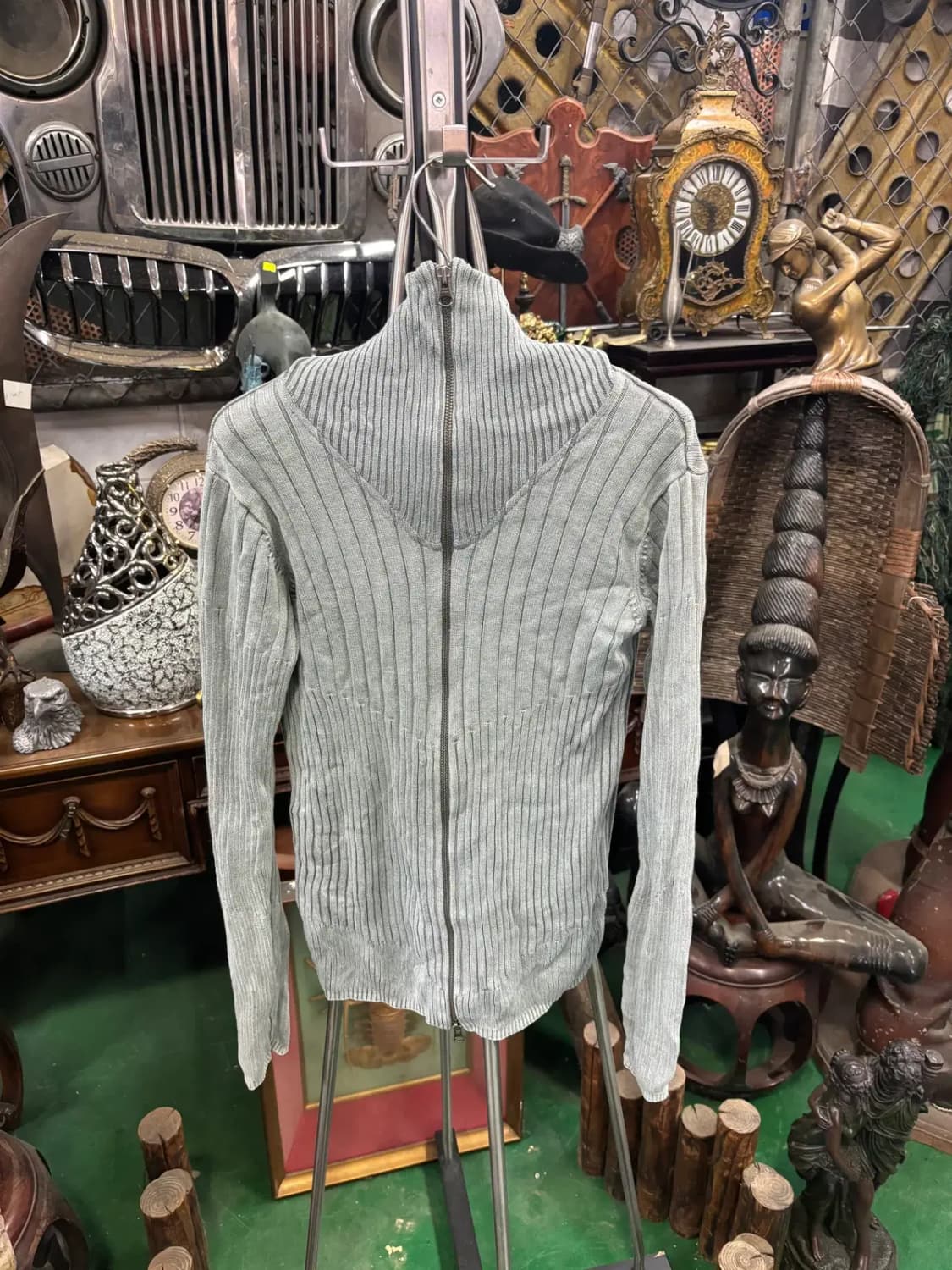 아르마니 익스체인지 (A|X) 그레이 립 니트 집업 가디건 상품이미지1