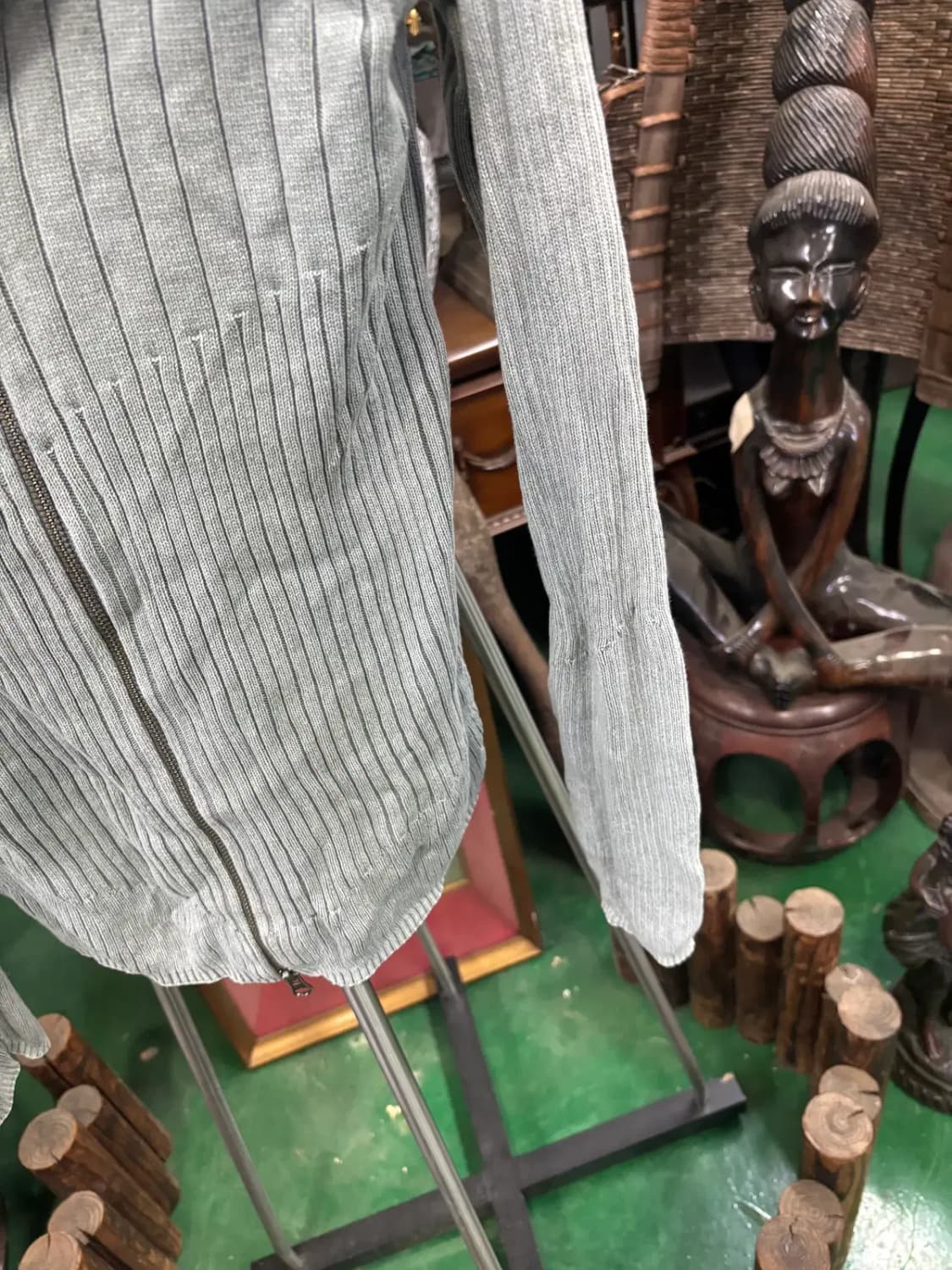 아르마니 익스체인지 (A|X) 그레이 립 니트 집업 가디건 상품이미지3