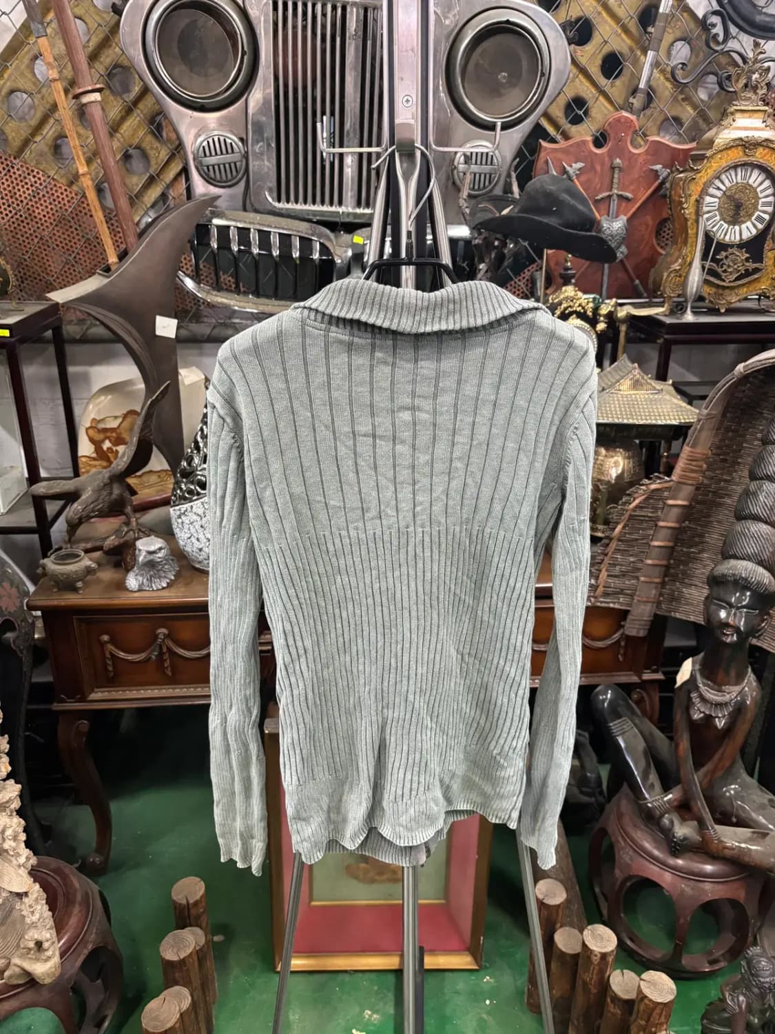 아르마니 익스체인지 (A|X) 그레이 립 니트 집업 가디건 상품이미지4