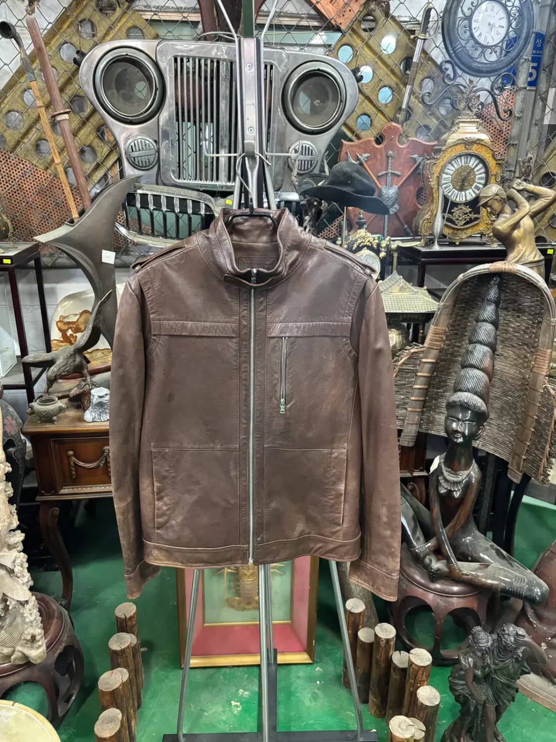 트루젠(TRUGEN)브라운 양가죽 빈티지 재킷 상품이미지1