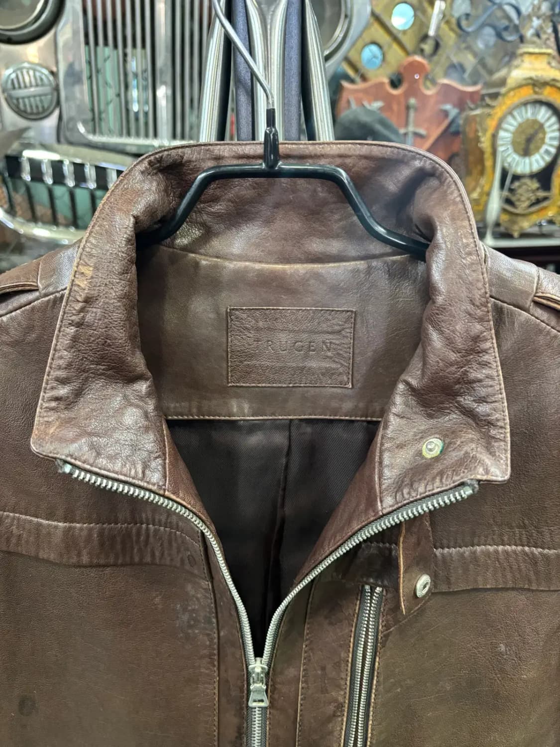 트루젠(TRUGEN)브라운 양가죽 빈티지 재킷 상품이미지2