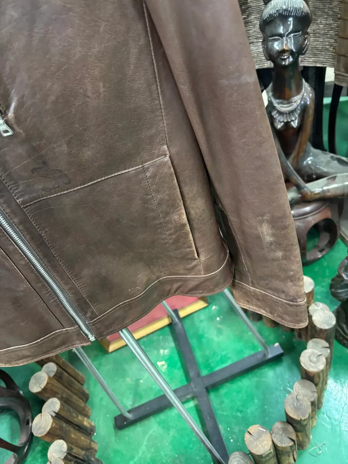 트루젠(TRUGEN)브라운 양가죽 빈티지 재킷 상품이미지3