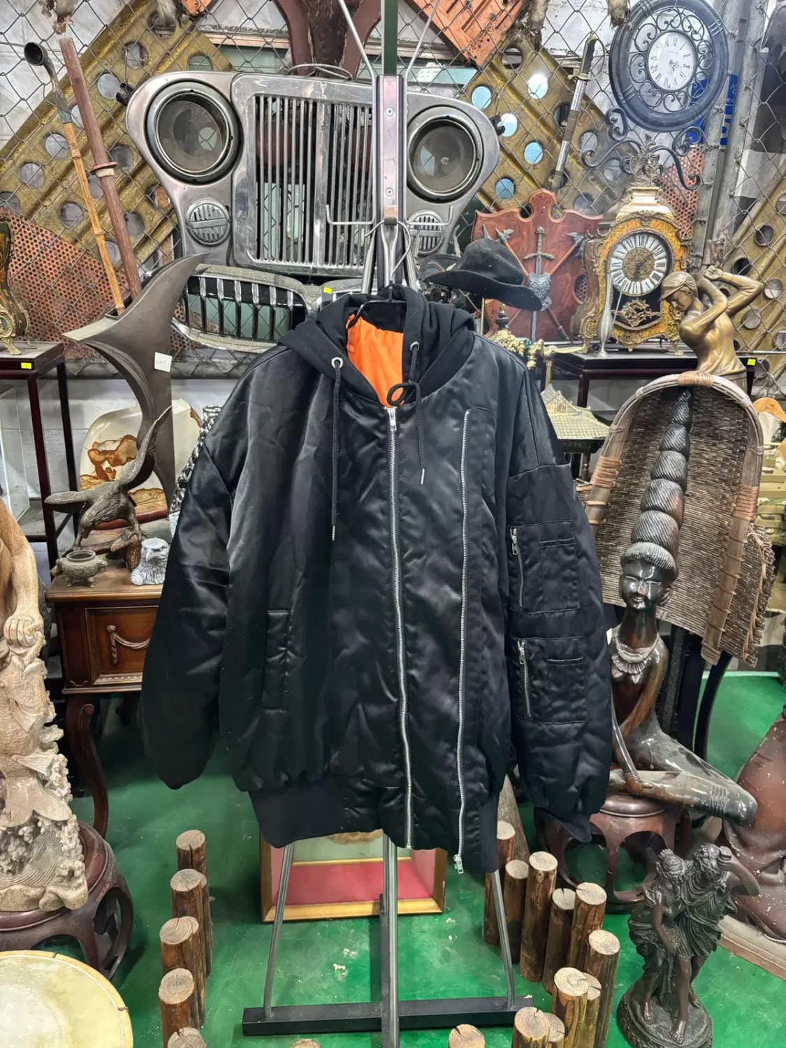 오버사이즈 루즈핏 블랙 항공 점퍼 상품이미지1