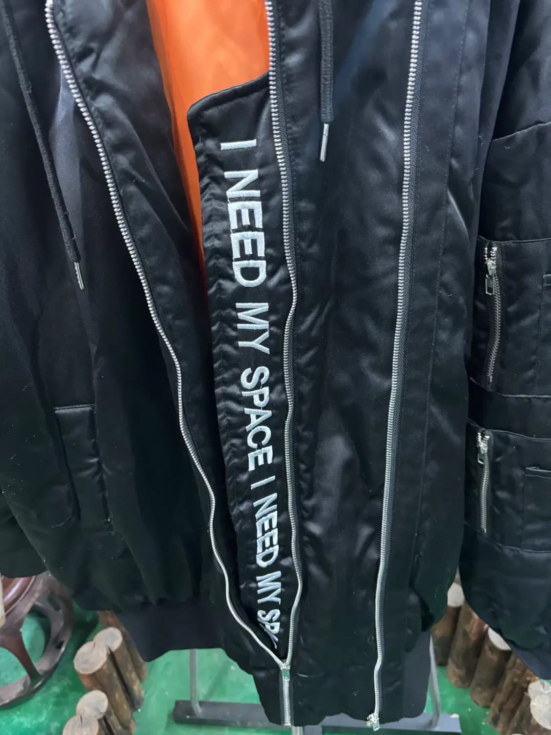 오버사이즈 루즈핏 블랙 항공 점퍼 상품이미지2