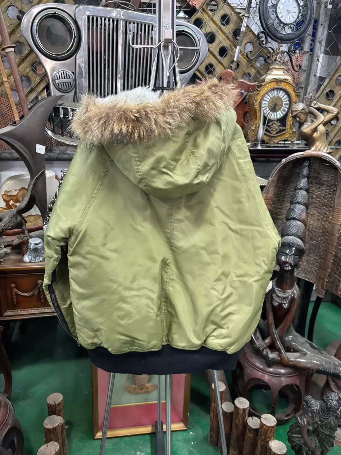 First view 퍼 트리밍 후드 봄버 재킷 점퍼 상품이미지4