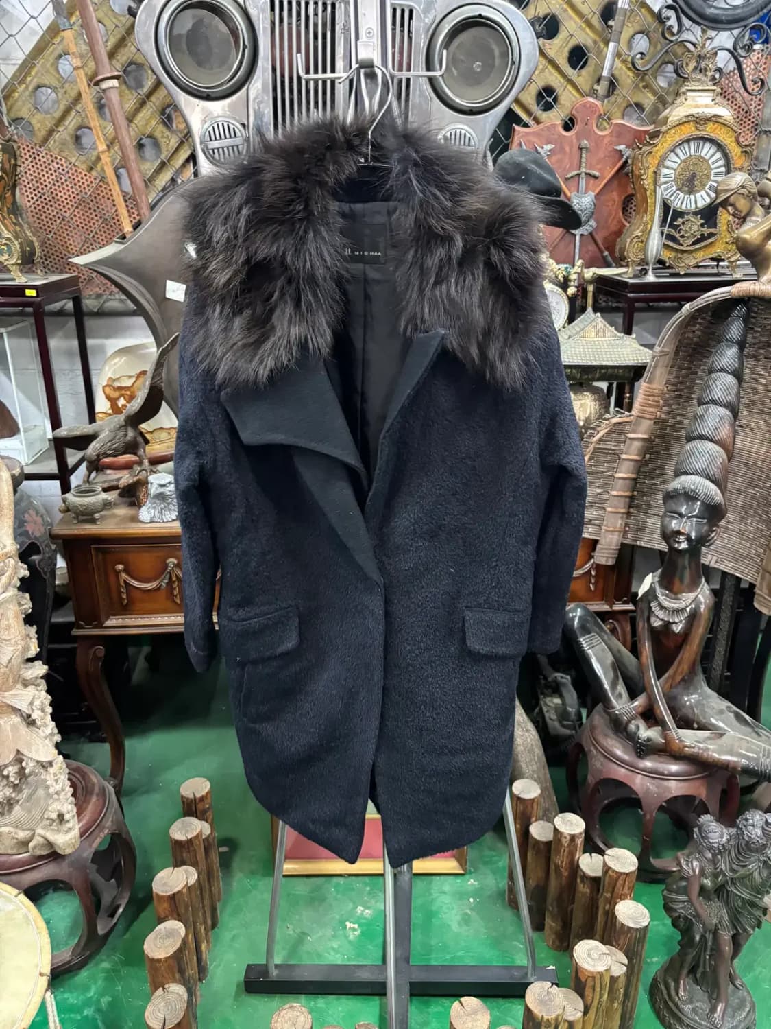 잇 미샤(MICHAA) 여우털 카라 모+알파카 코트 상품이미지1