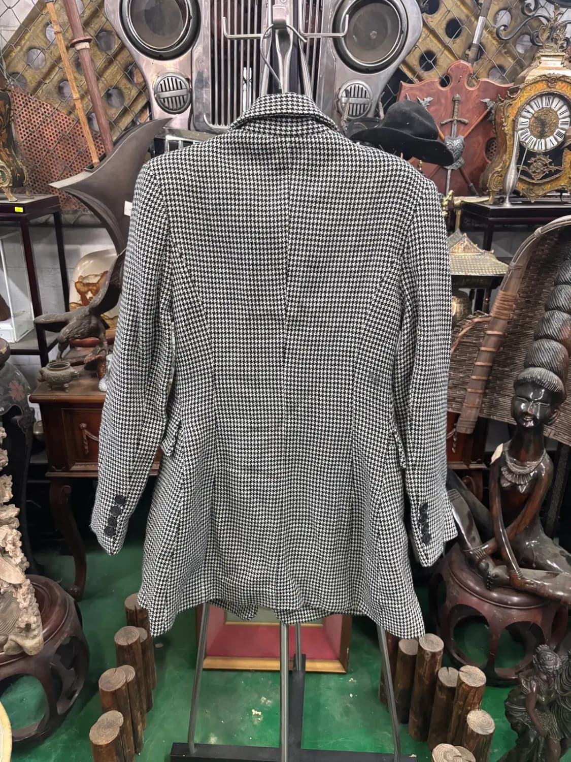 STREET.P. 하운드 투스 패턴 원 버튼 코트 자켓 상품이미지4