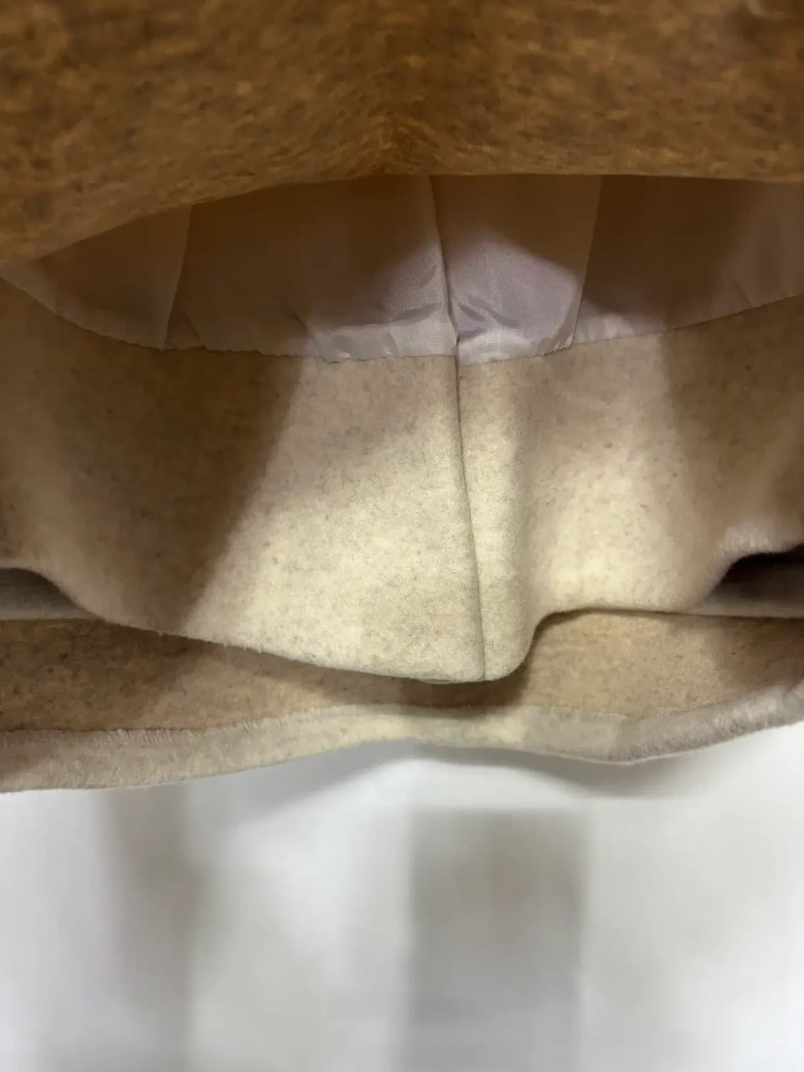 J&K 뒷허리 밴딩 베이지 모직 치마 스커트 상품이미지3