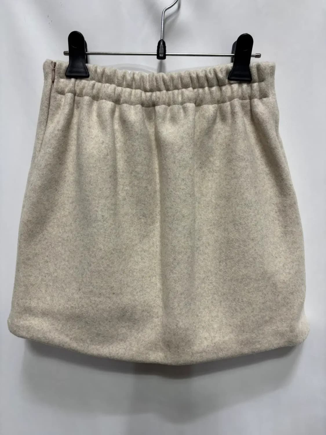 J&K 뒷허리 밴딩 베이지 모직 치마 스커트 상품이미지4