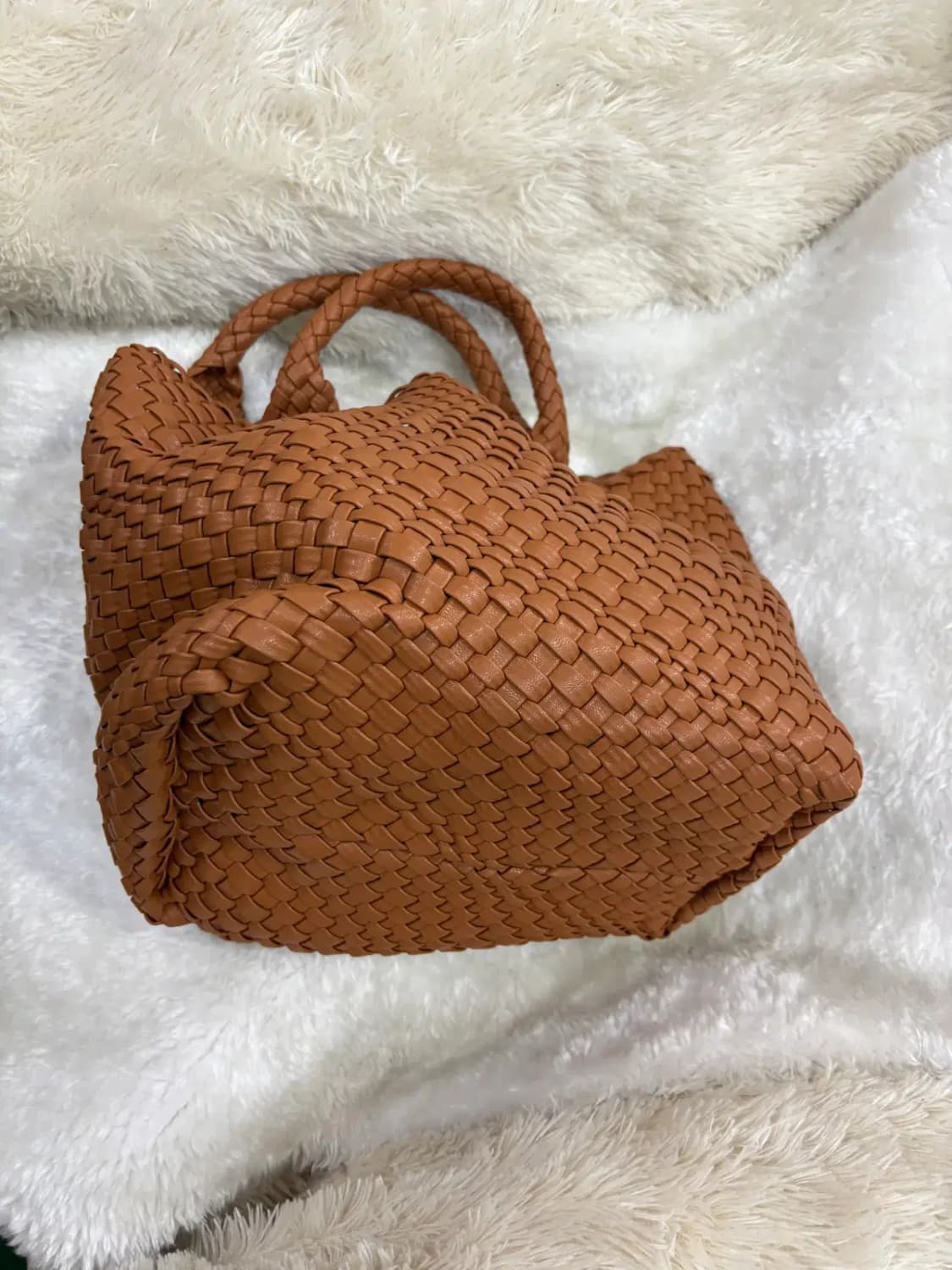 위빙 브라운 토트백 상품이미지3