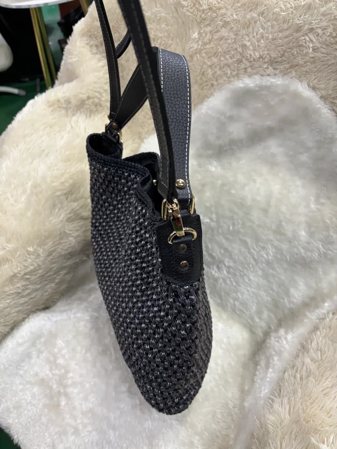 블랙 앤 차콜 위빙 숄더백 겸 크로스백 상품이미지2