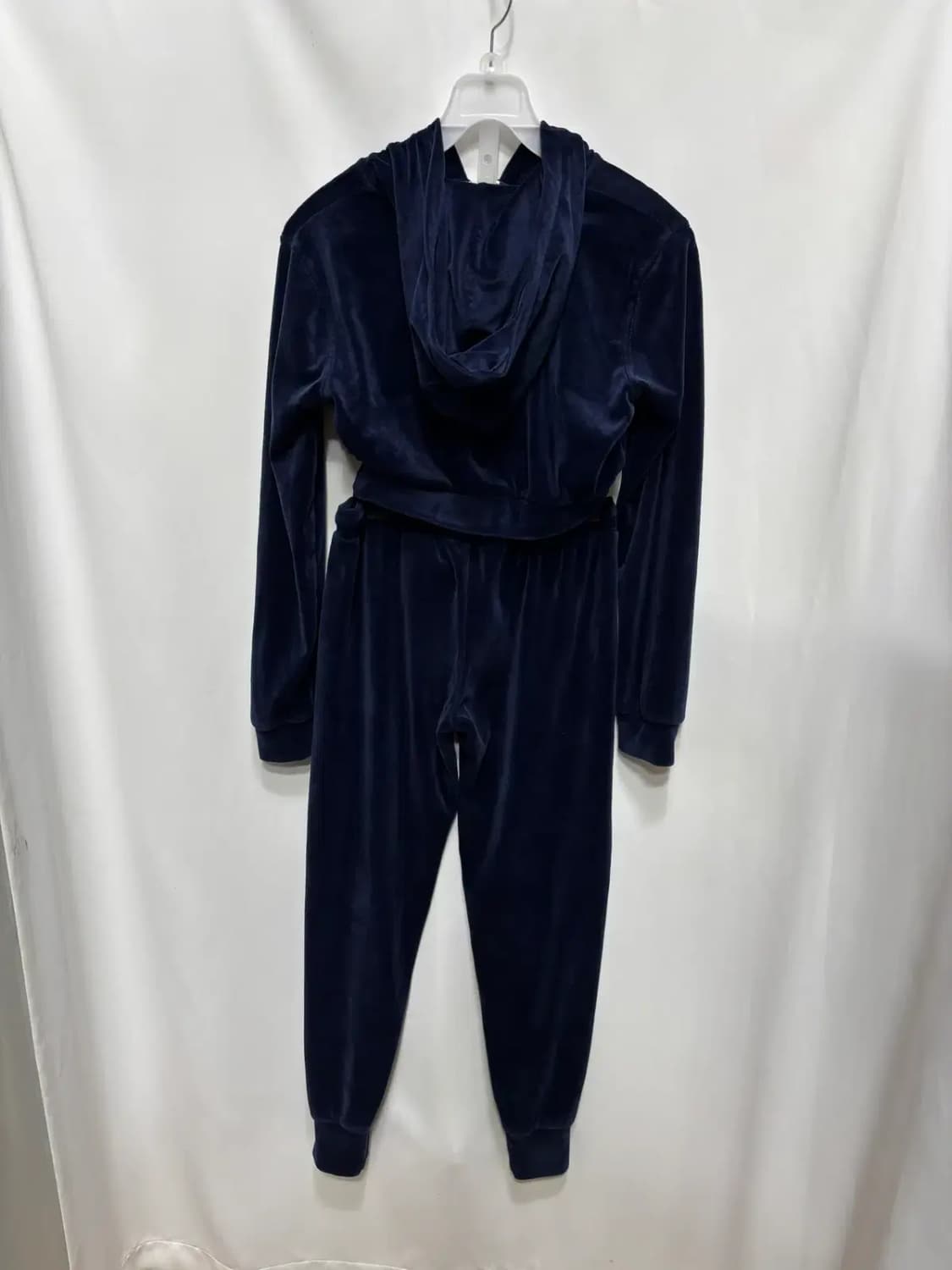 H&M 네이비 벨로아 크롭 후드 집업 바지 세트 XS 상품이미지2