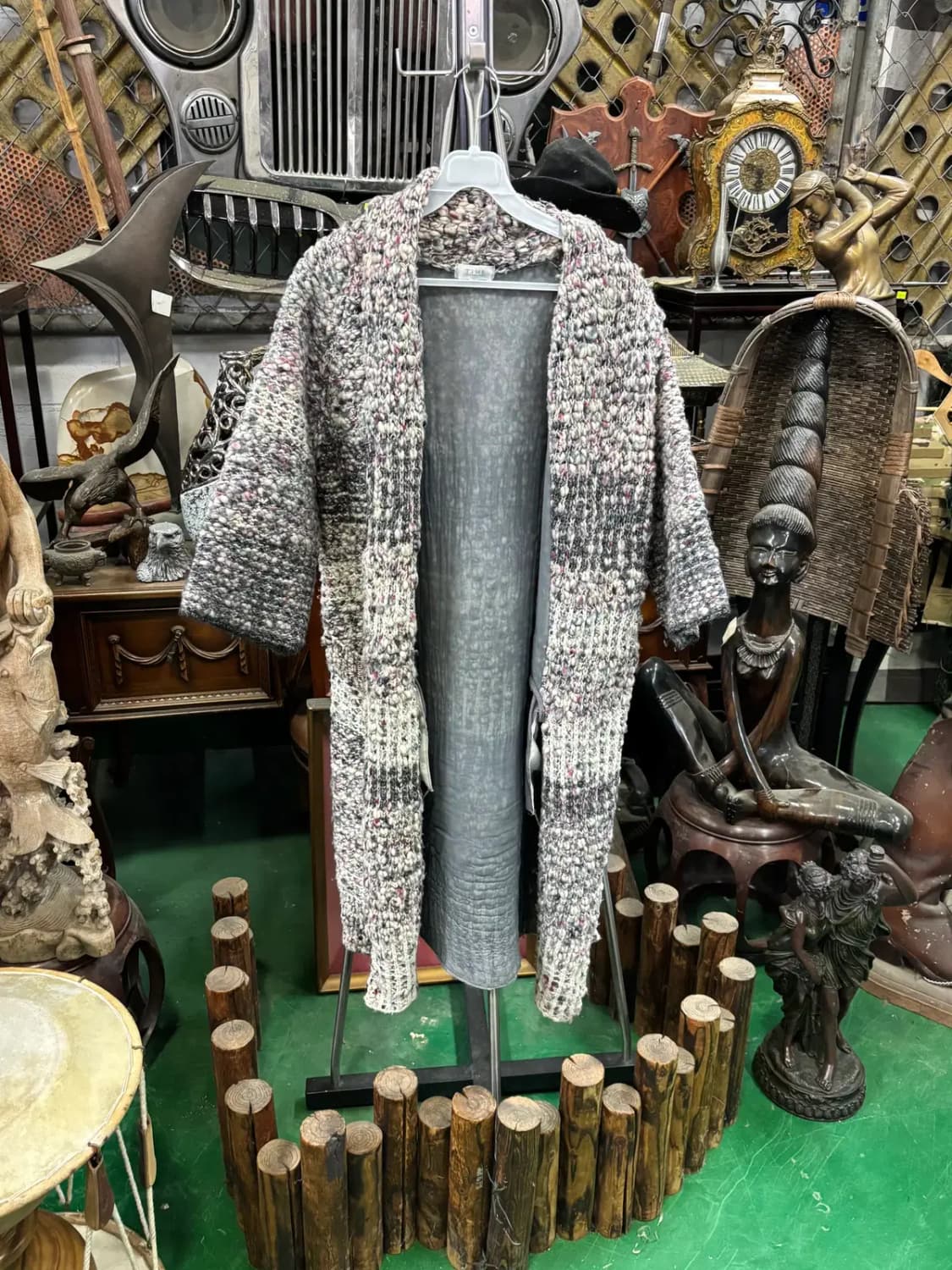 타임(TIME) 보카시 짜임 롱 니트 가디건 코트 상품이미지1